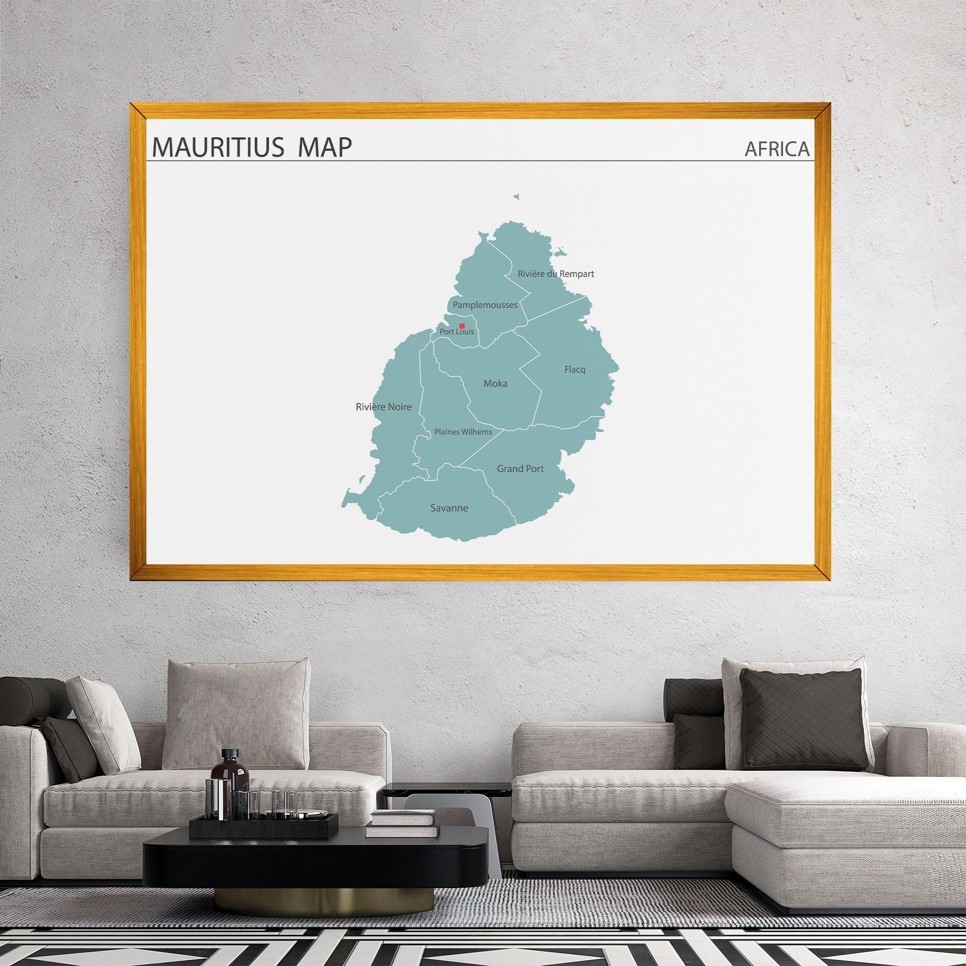 Leinwandbild Mauritius Map mockup 2