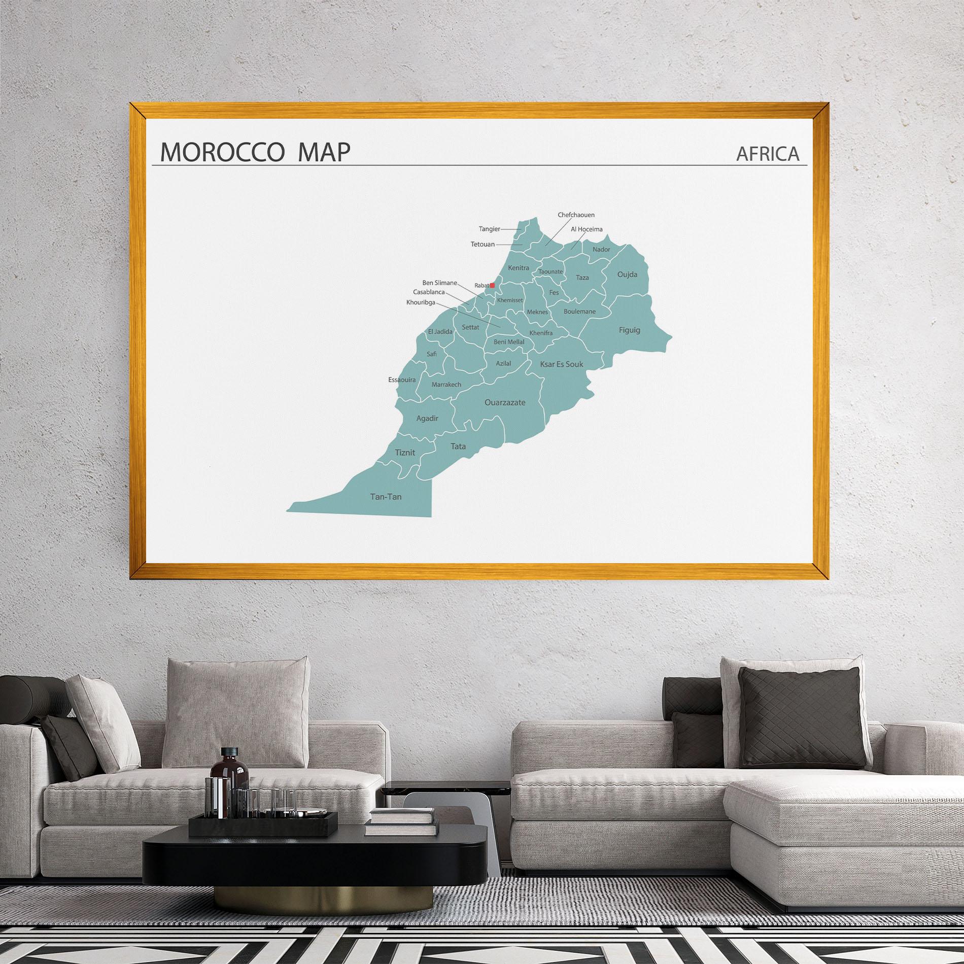 Leinwandbild Morocco Map mockup 2