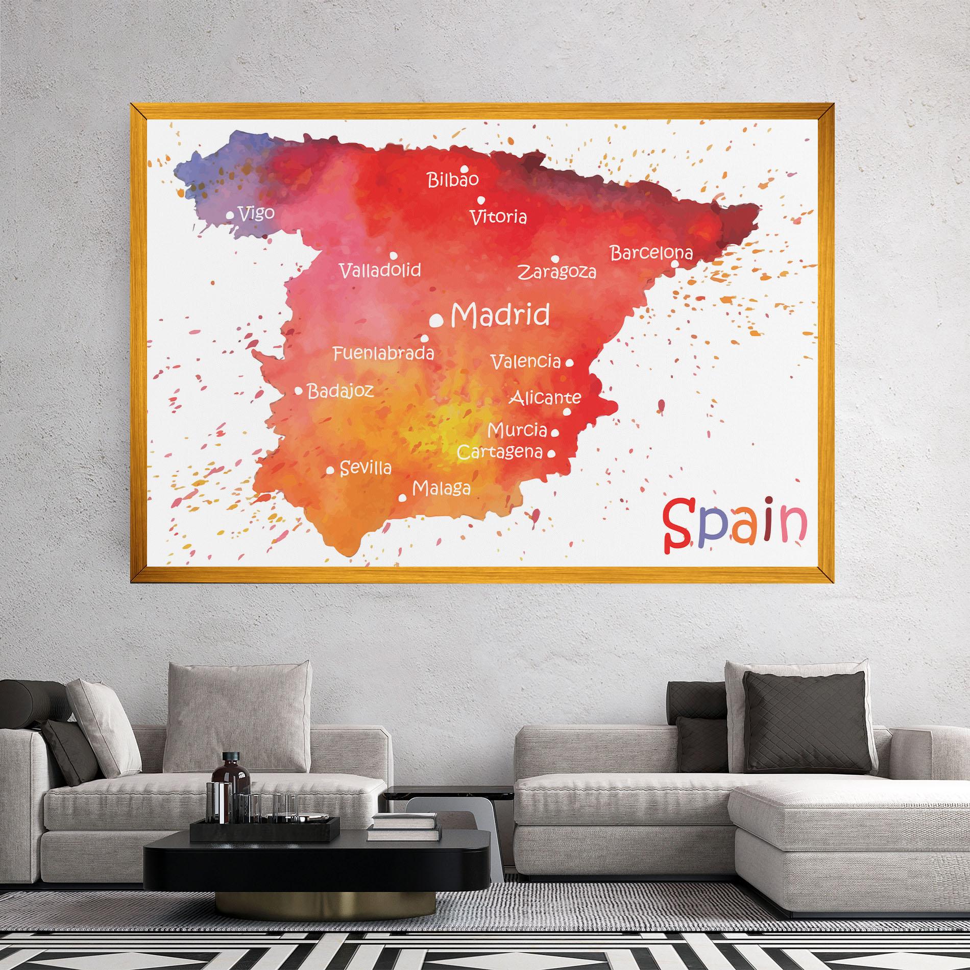 Leinwandbild Spain Map mockup 2