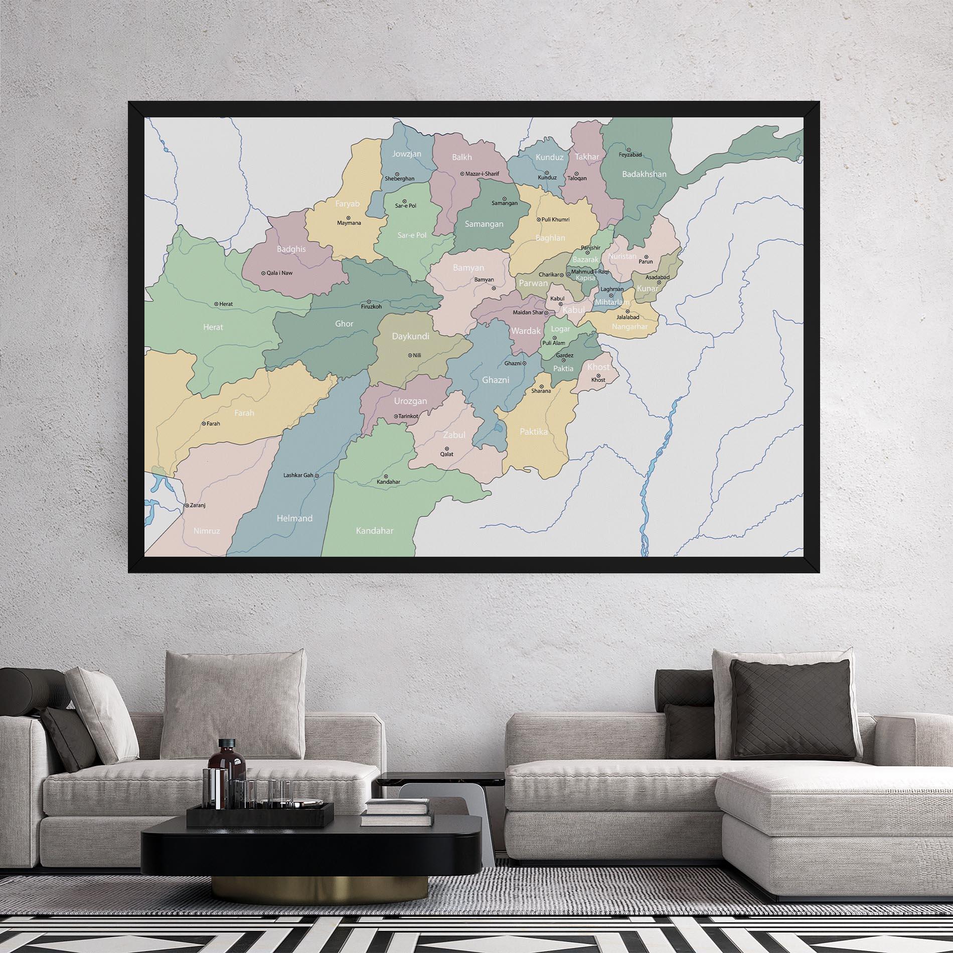 Leinwandbild Afghanistan Map mockup 2