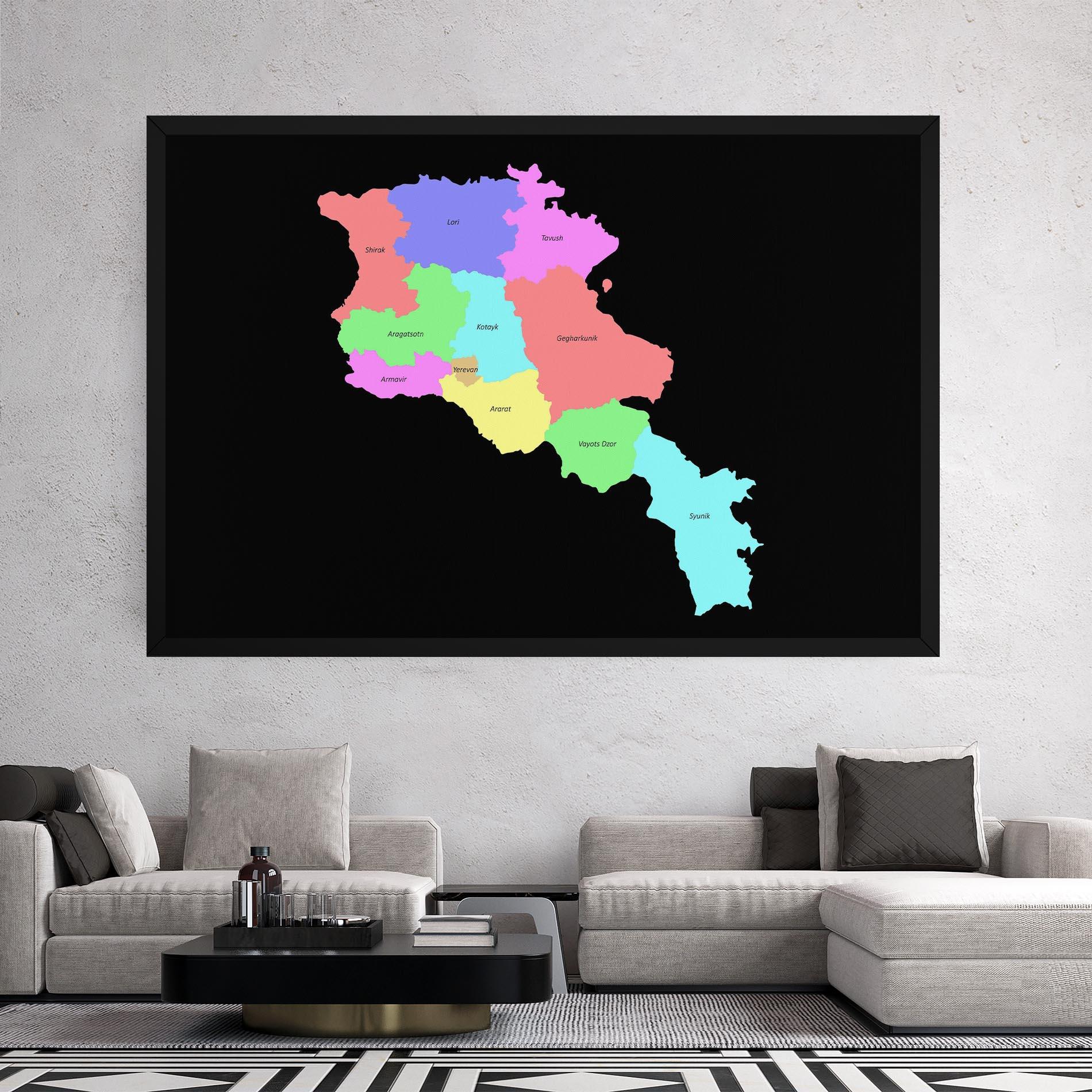 Leinwandbild Armenia Map mockup 2