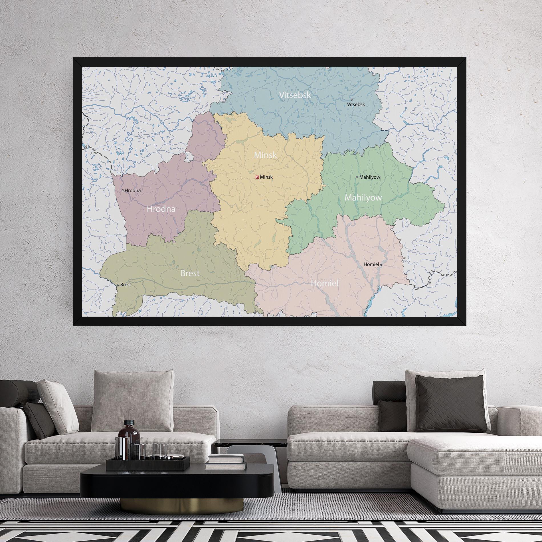 Leinwandbild Belarus Map mockup 2
