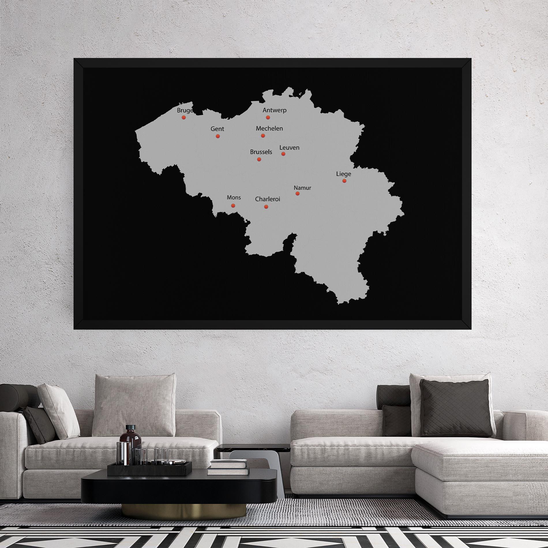 Leinwandbild Belgium Map mockup 2