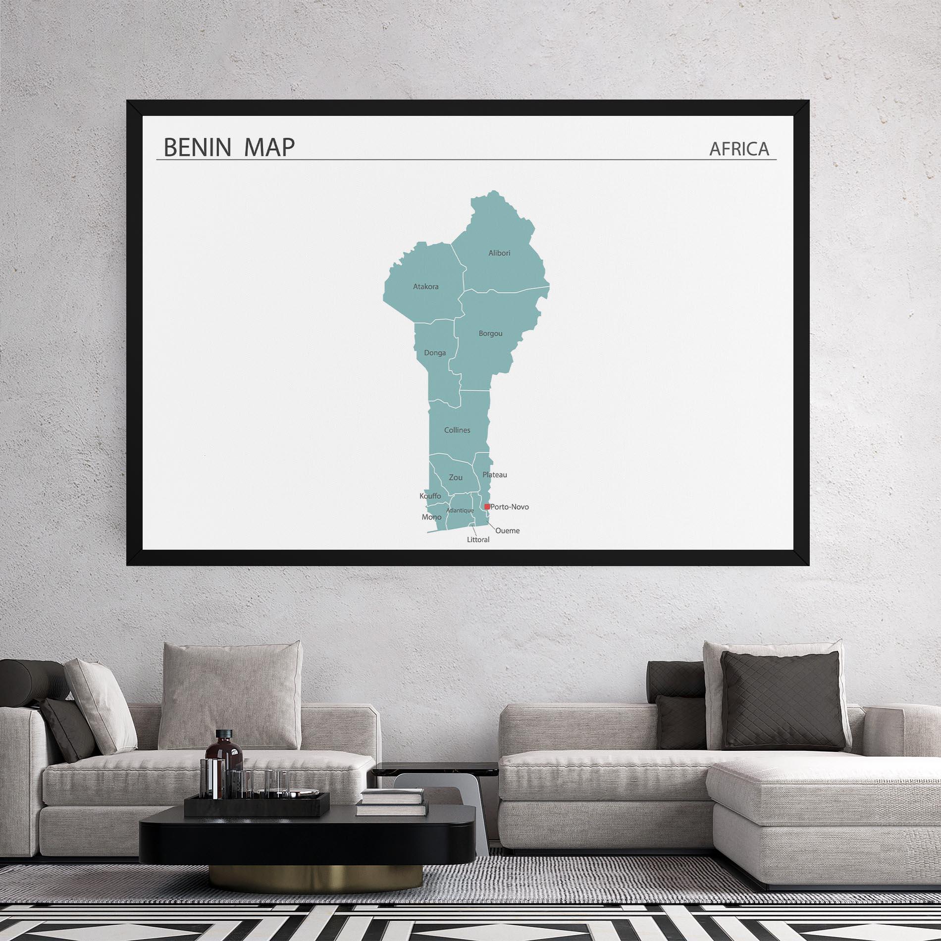 Leinwandbild Benin Map mockup 2