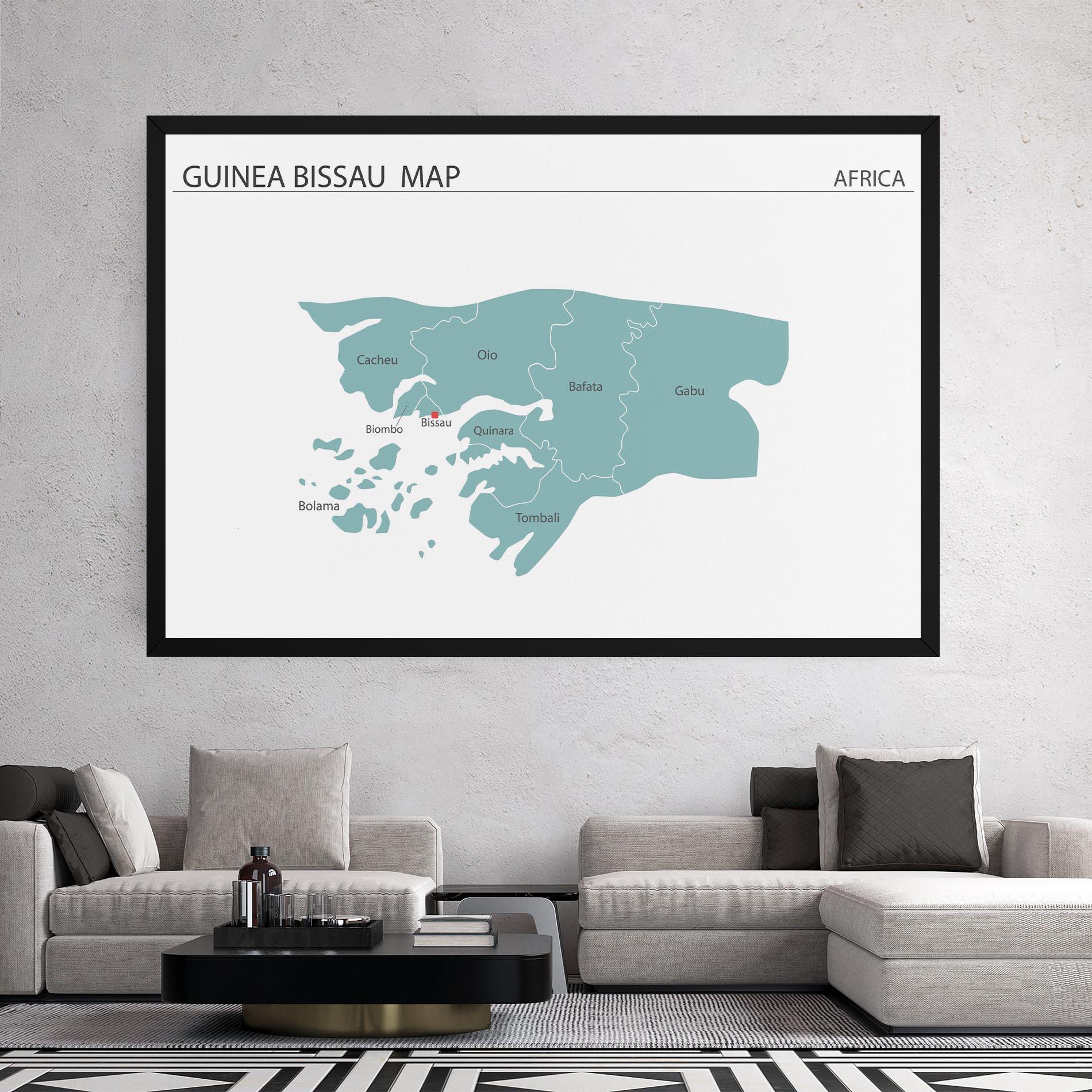 Leinwandbild Guinea Bissau Map mockup 2