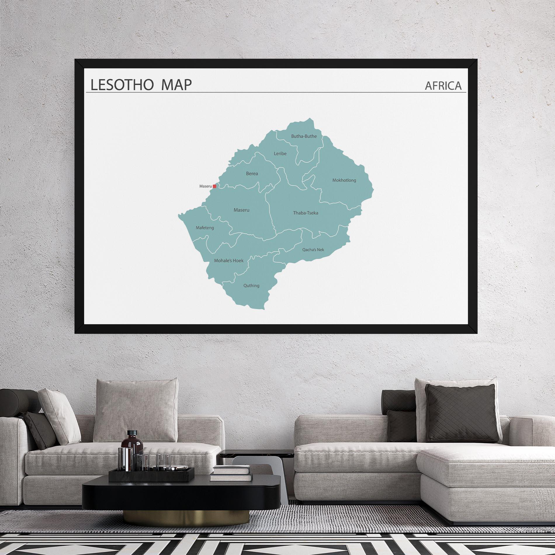 Leinwandbild Lesotho Map mockup 2