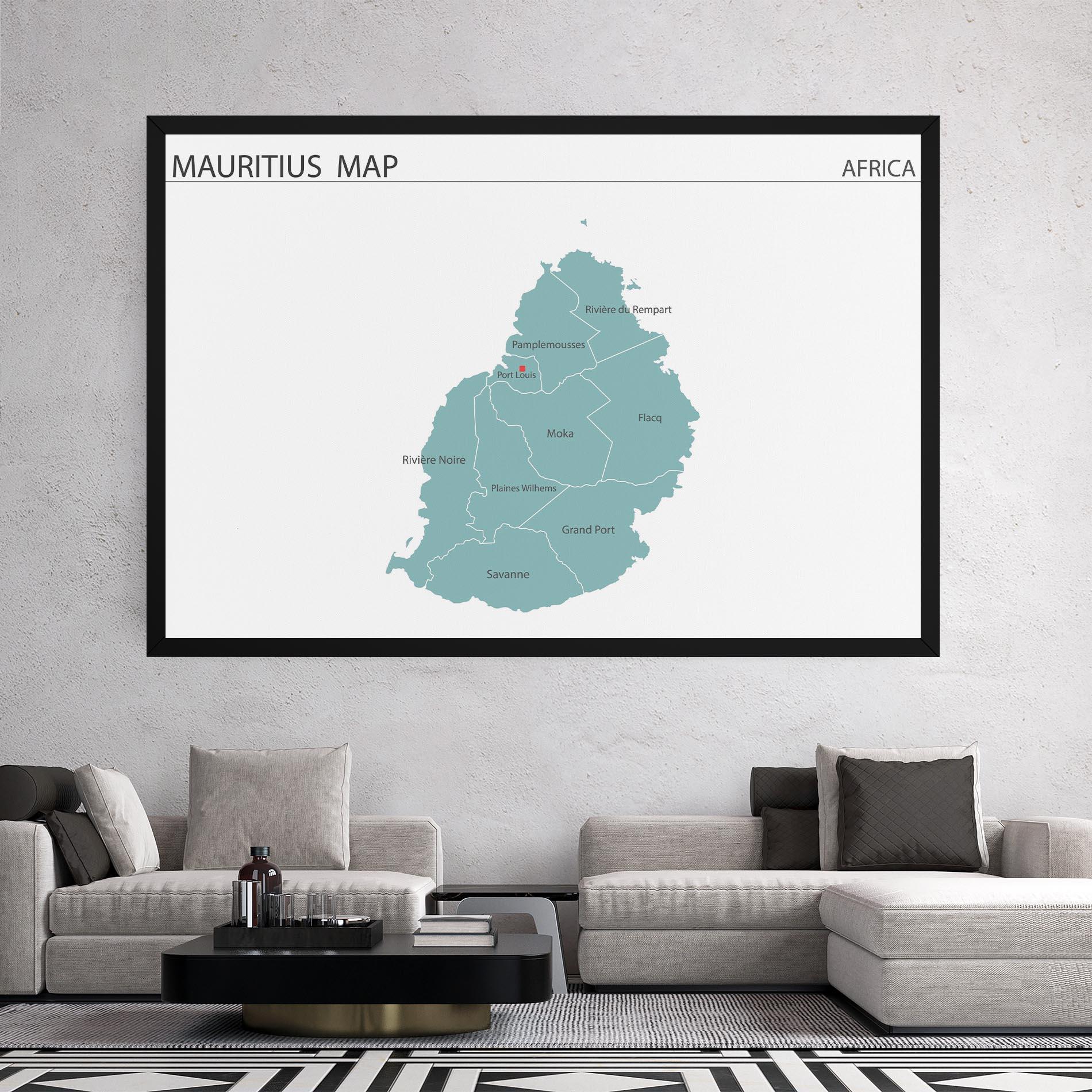 Leinwandbild Mauritius Map mockup 2