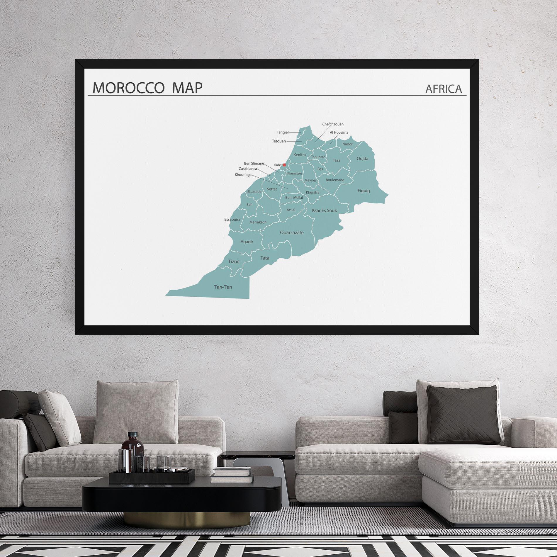 Leinwandbild Morocco Map mockup 2