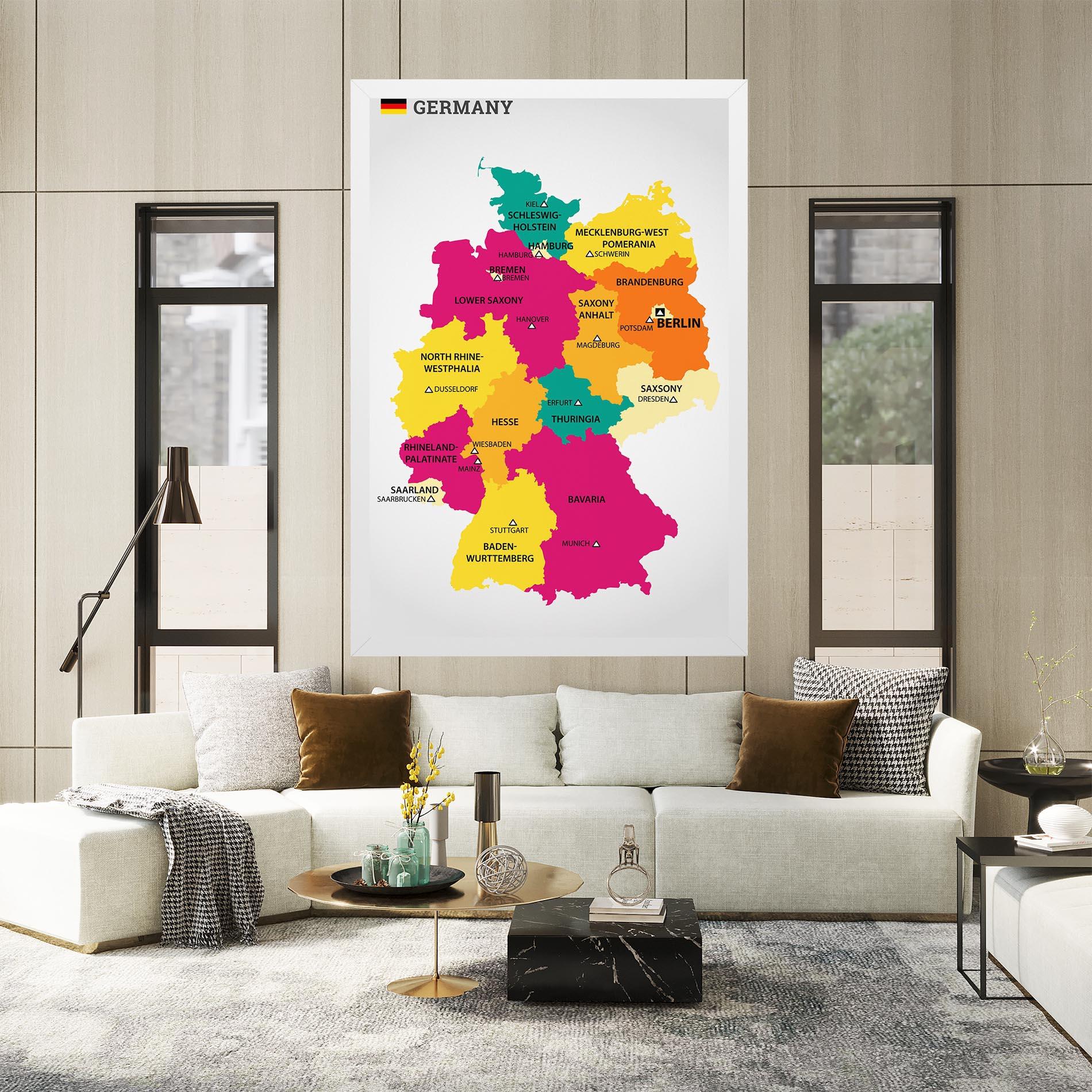 Leinwandbild Germany Color Map mockup 2