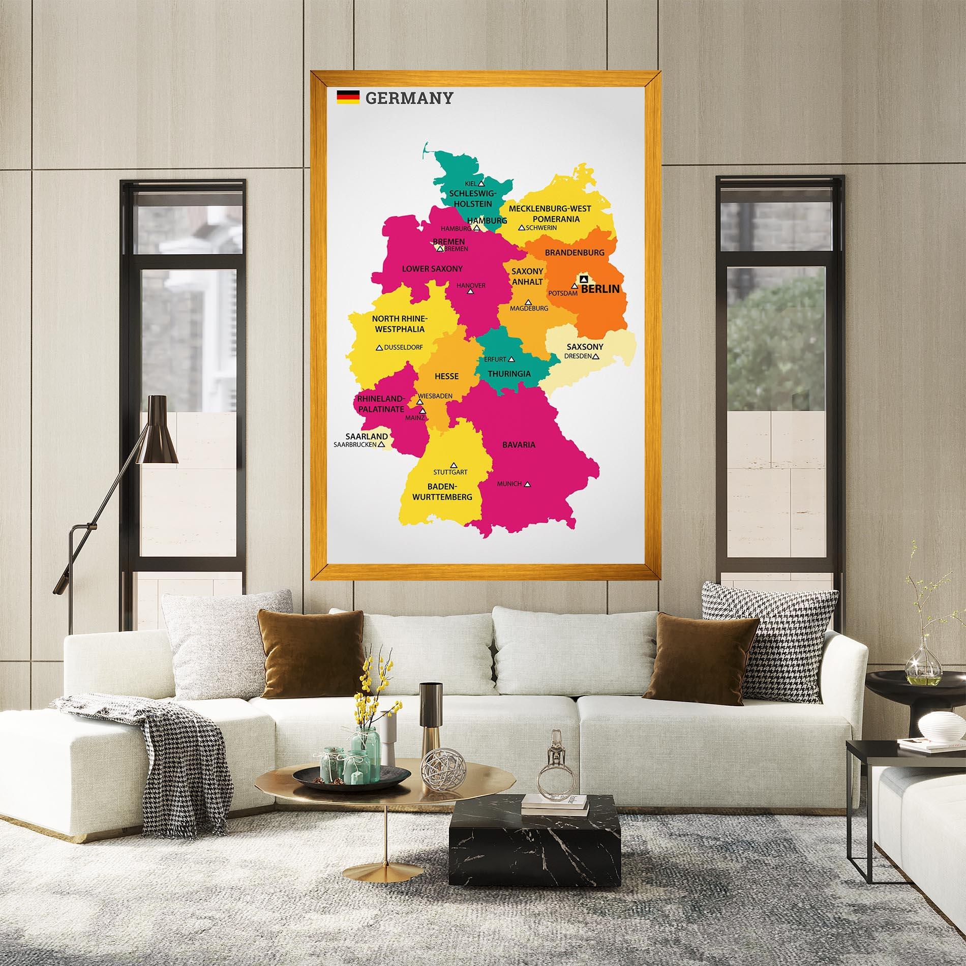 Leinwandbild Germany Color Map mockup 2