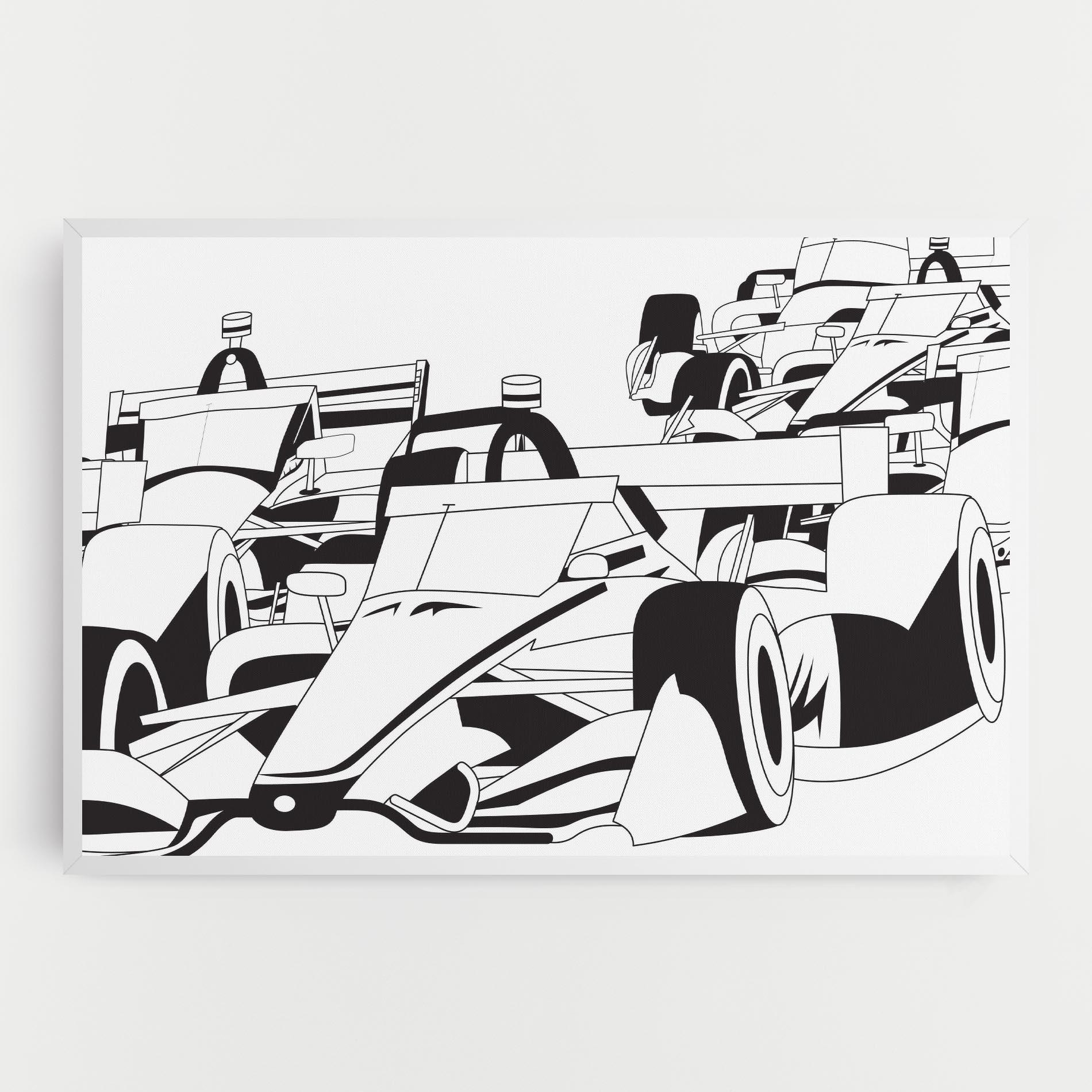 Leinwandbild Grand Prix Cars mockup 0