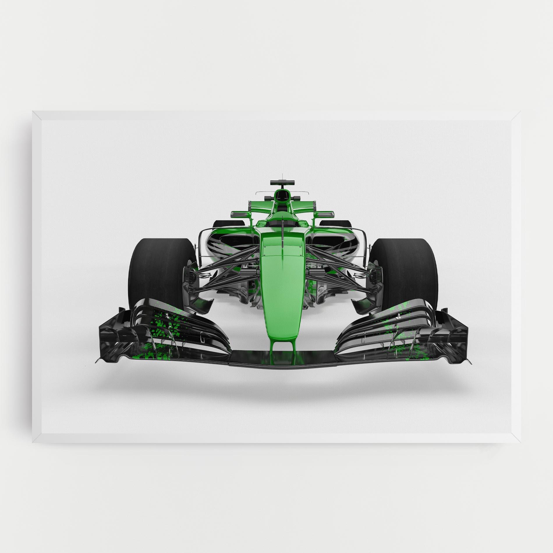 Leinwandbild Green F1 Car mockup 0