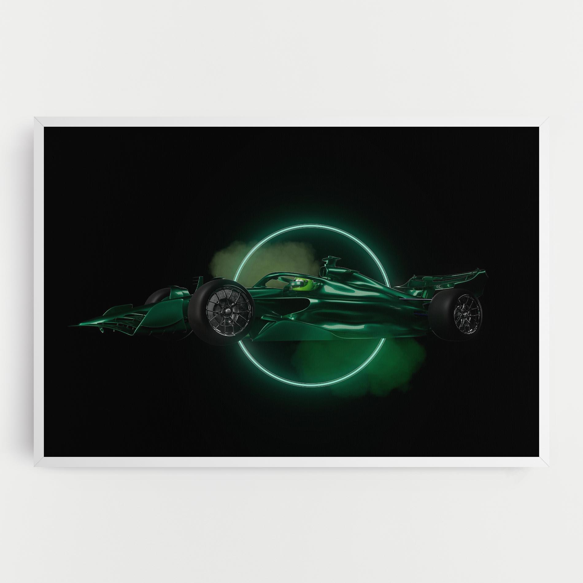 Leinwandbild Green Racing Car mockup 0