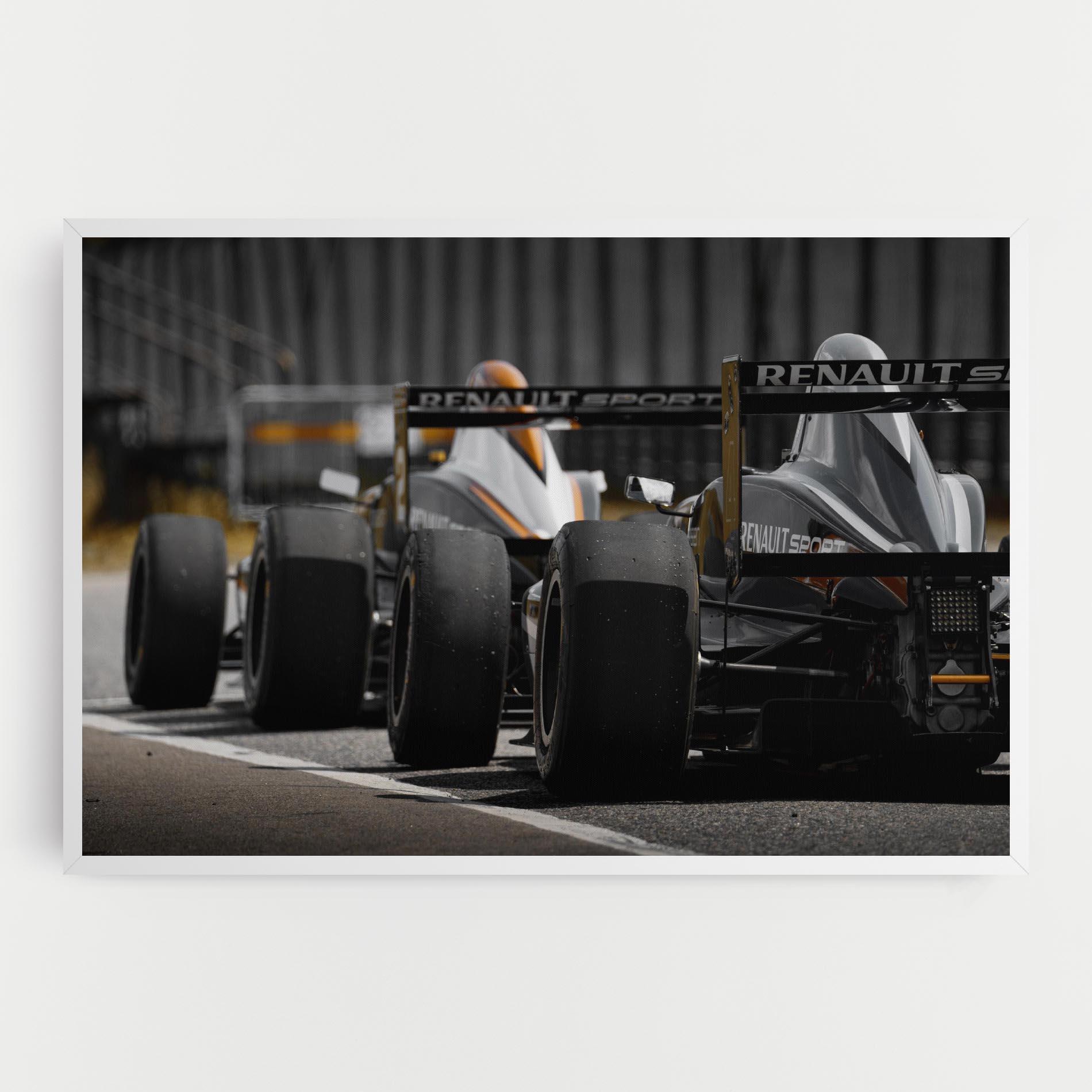 Leinwandbild Grey F1 Cars mockup 0