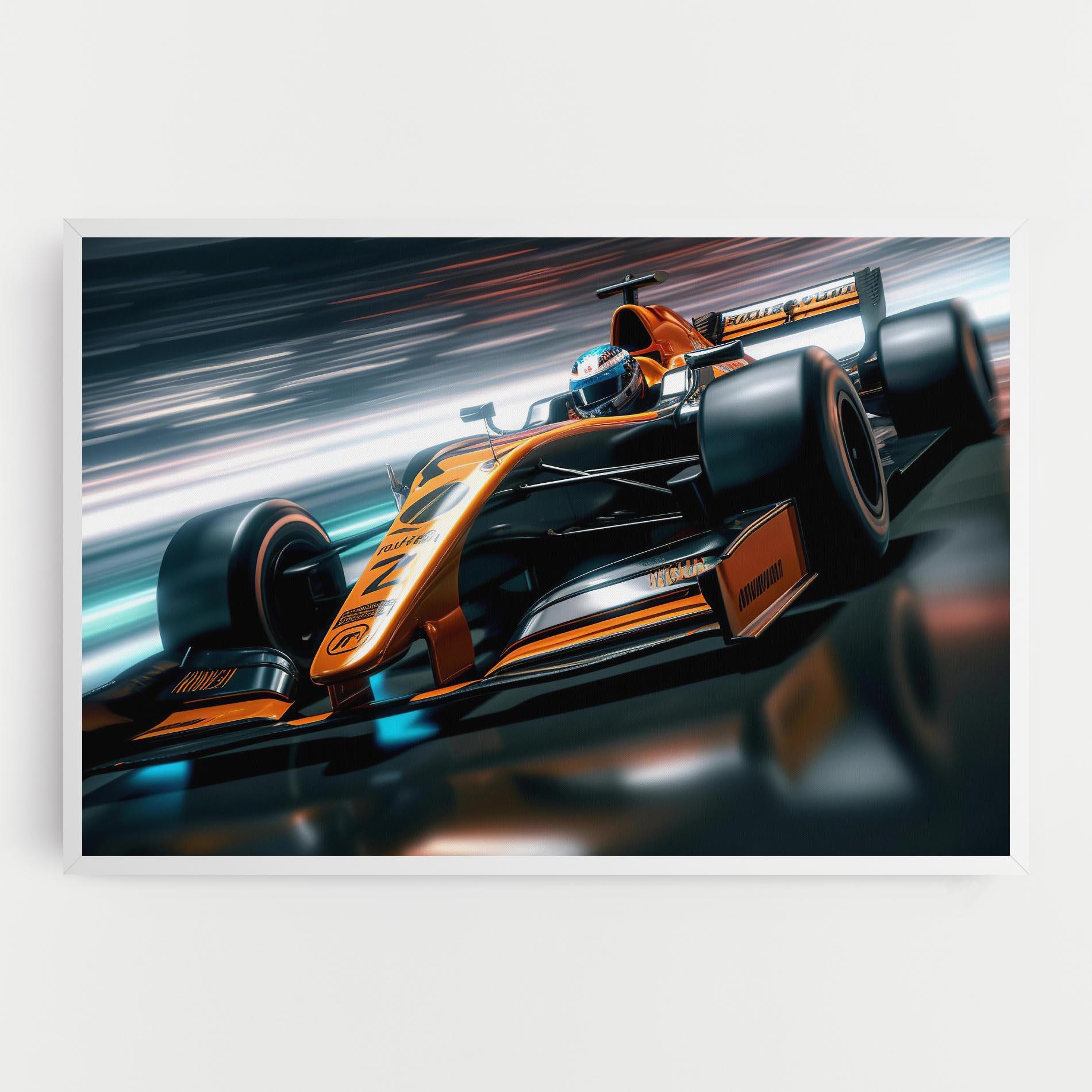 Leinwandbild Orange F1 Car mockup 0