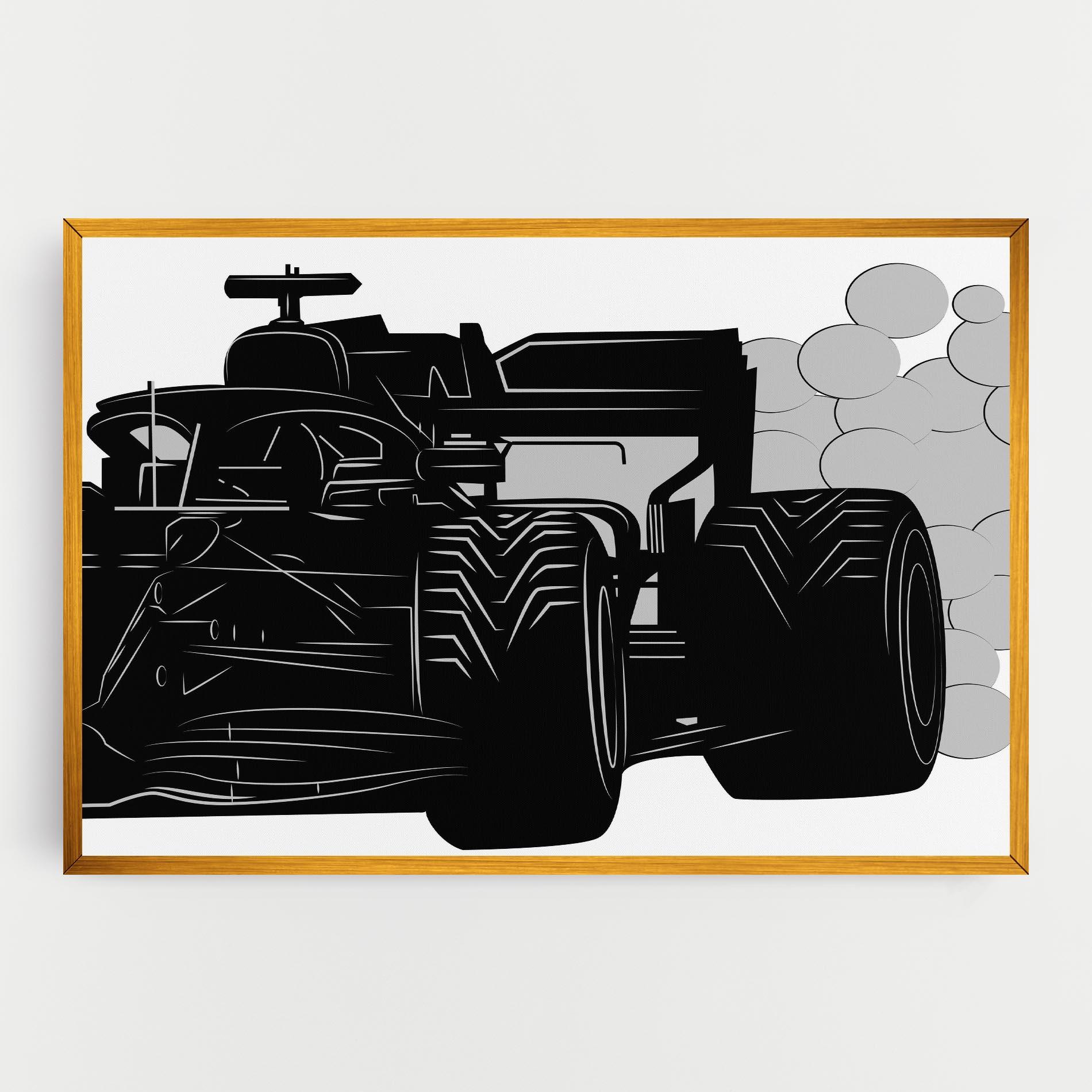 Leinwandbild Car F1 Smoke mockup 0
