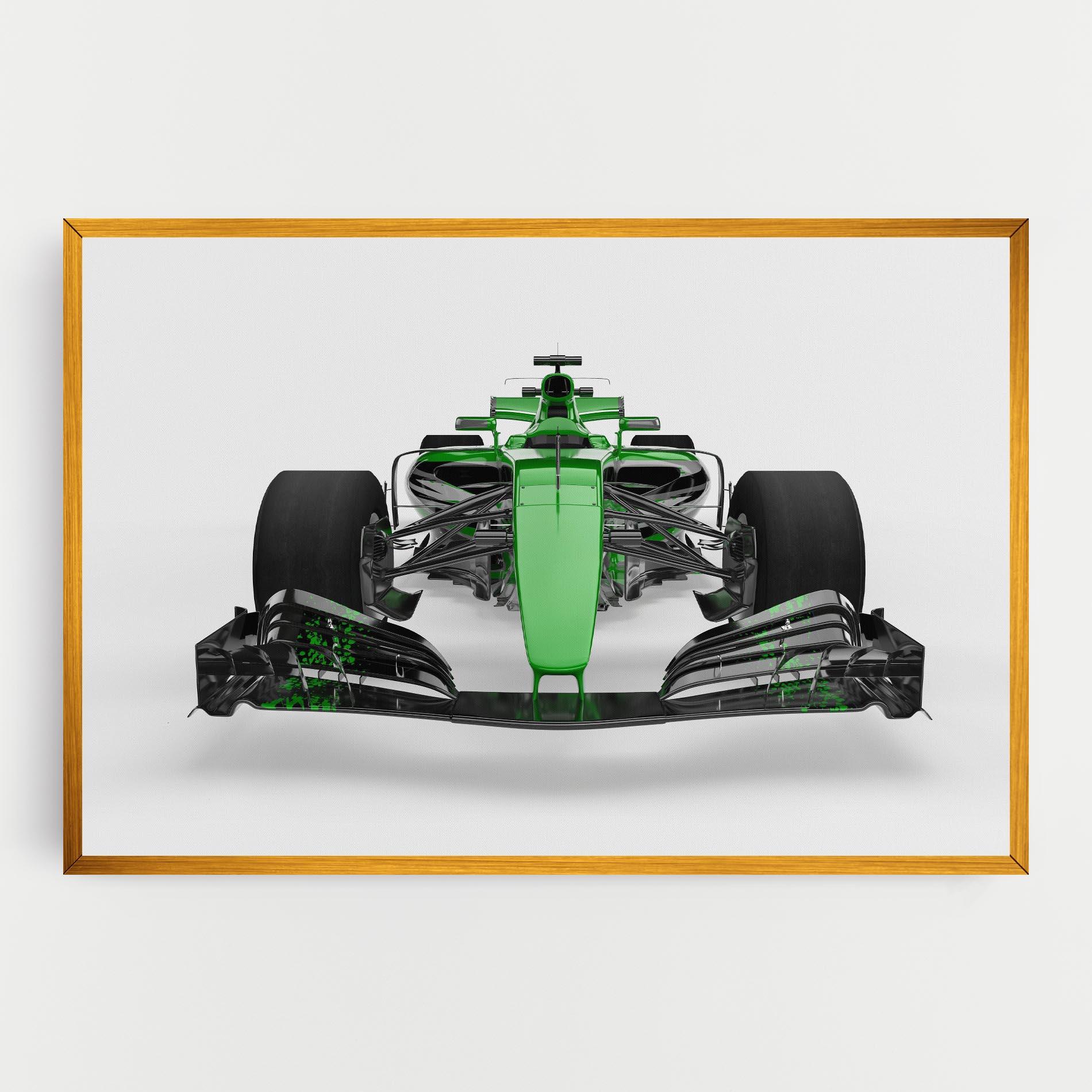 Leinwandbild Green F1 Car mockup 0