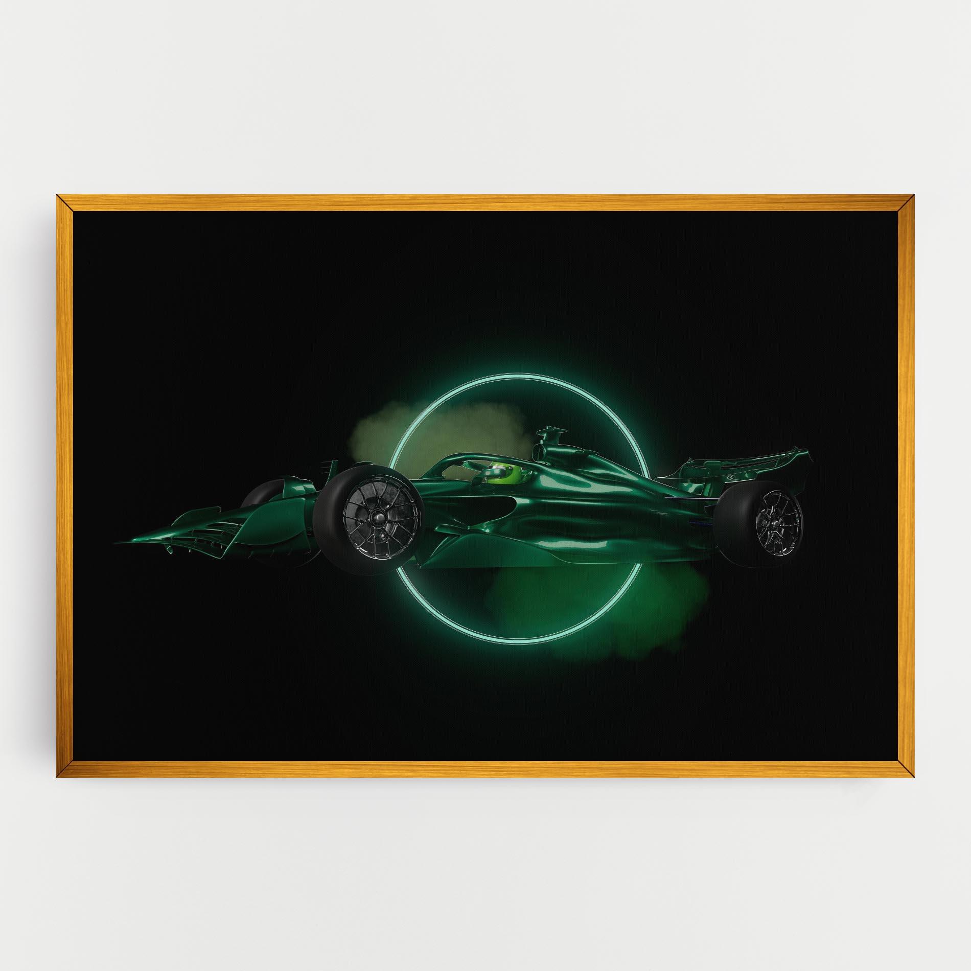 Leinwandbild Green Racing Car mockup 0