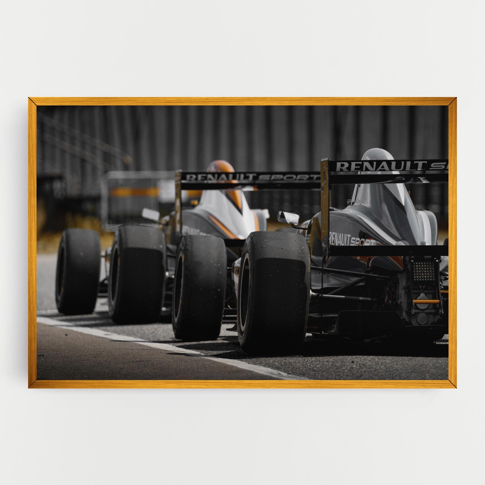 Leinwandbild Grey F1 Cars mockup 0
