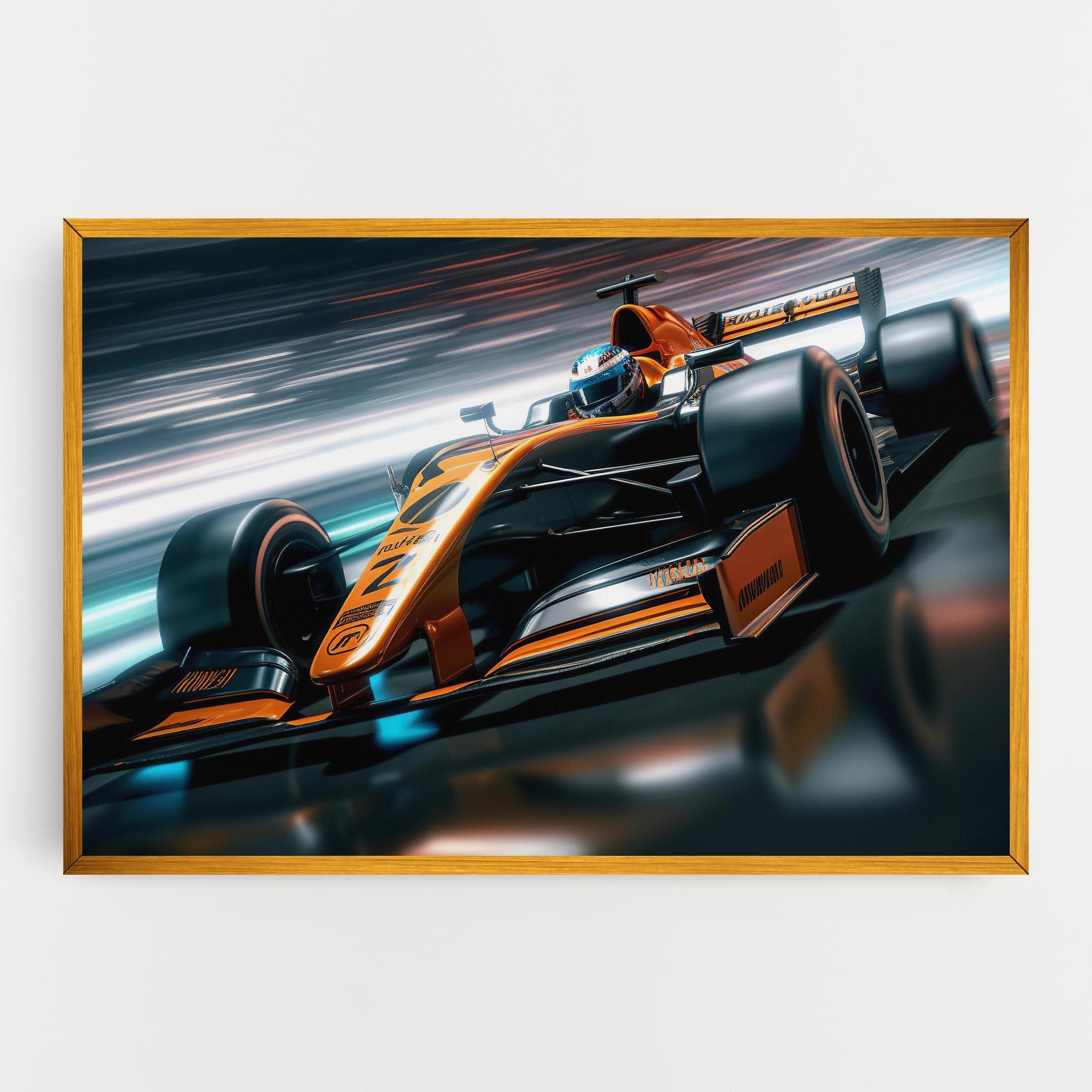 Leinwandbild Orange F1 Car mockup 0