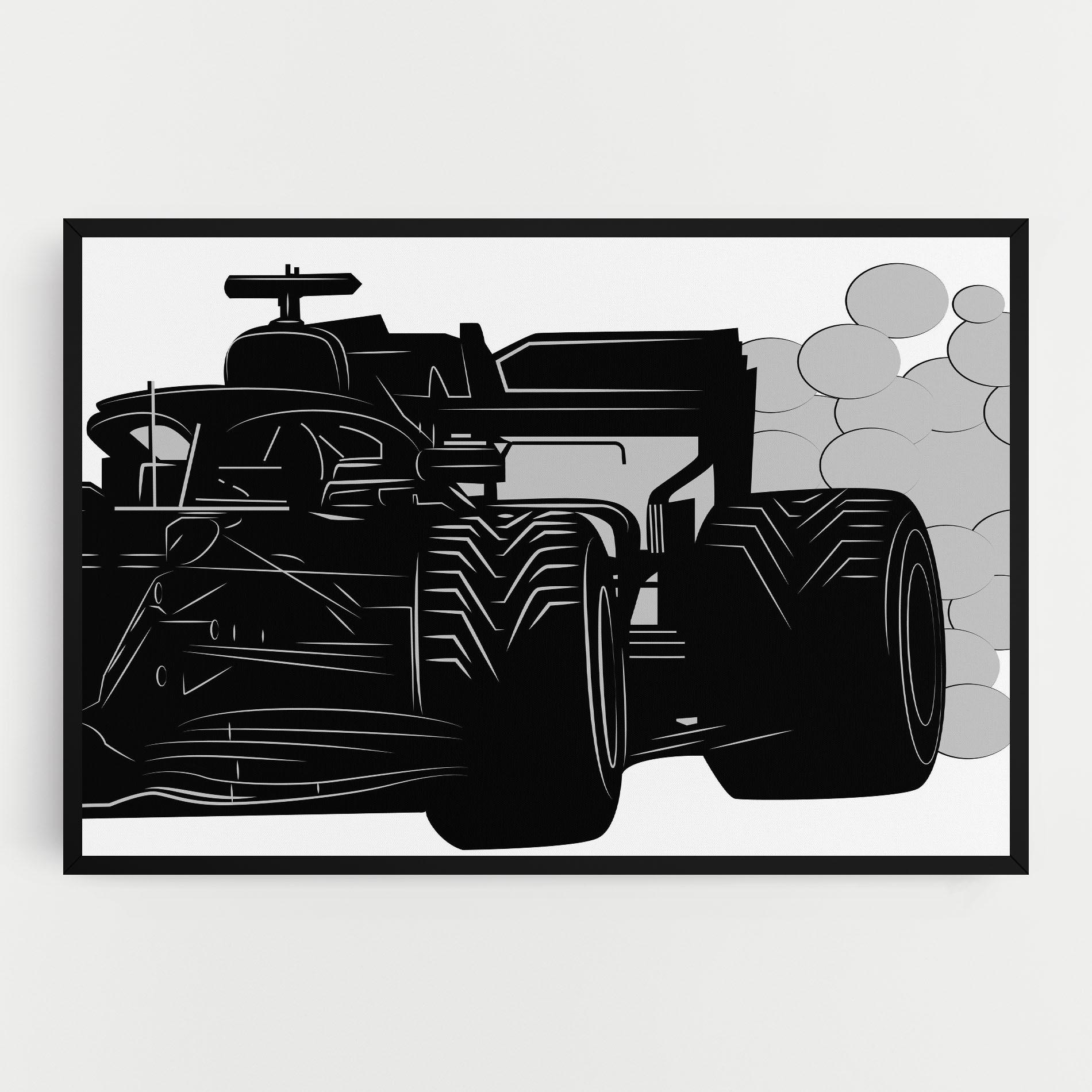 Leinwandbild Car F1 Smoke mockup 0