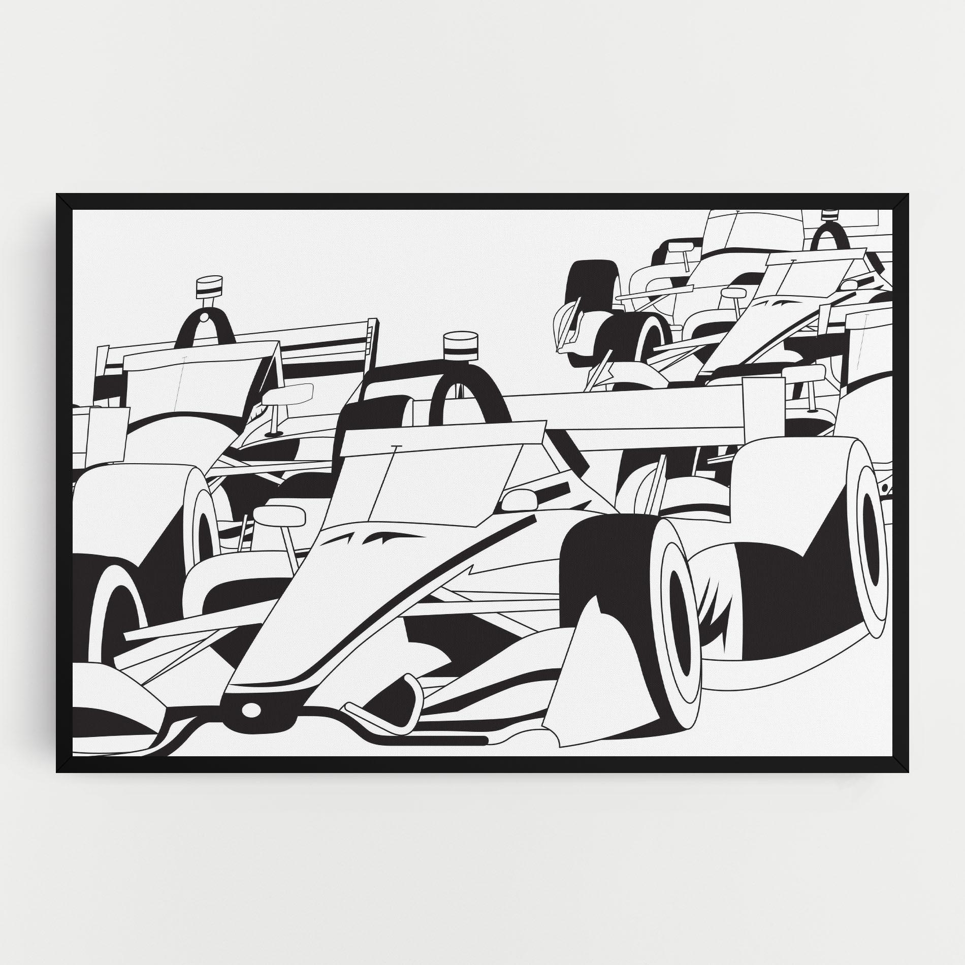 Leinwandbild Grand Prix Cars mockup 0