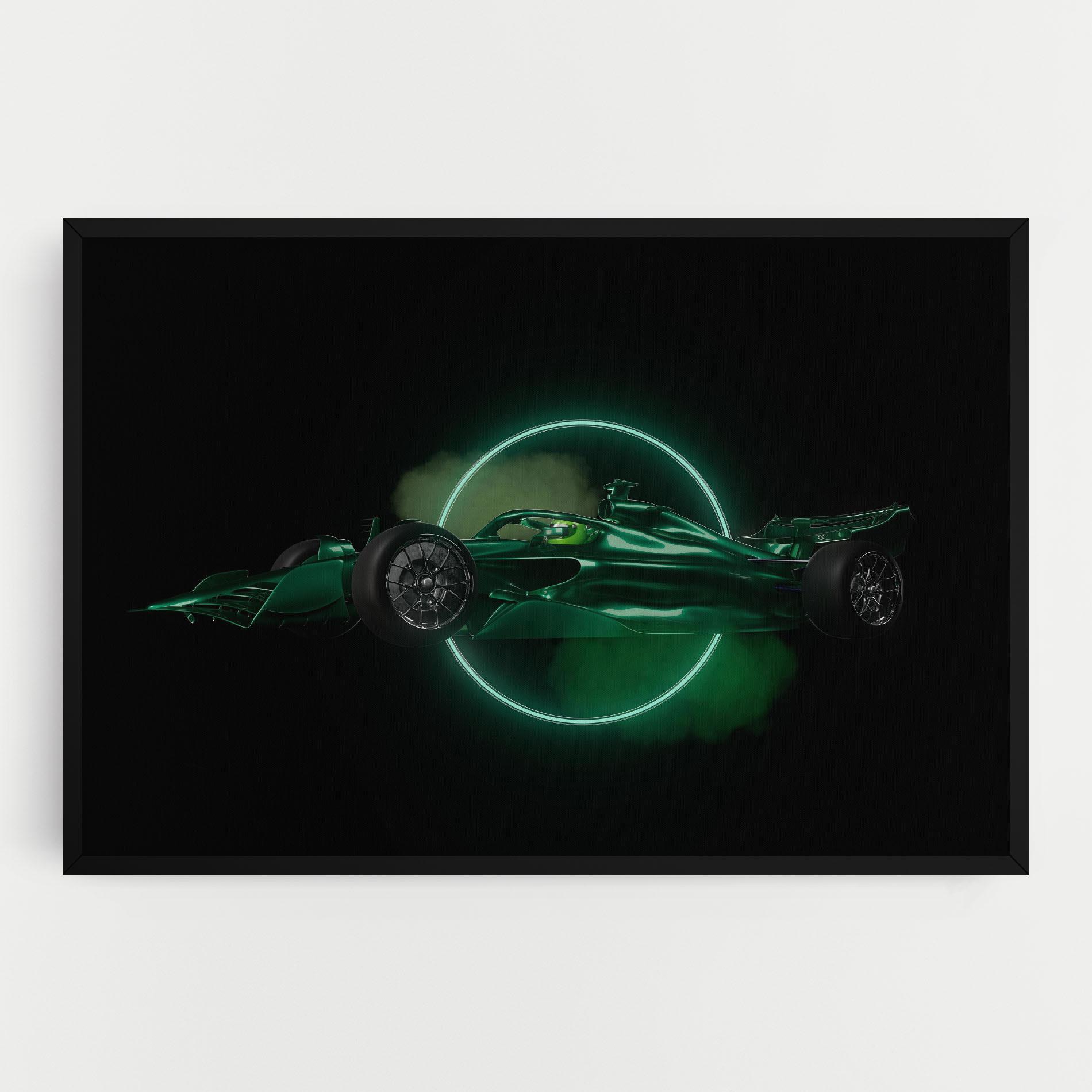 Leinwandbild Green Racing Car mockup 0