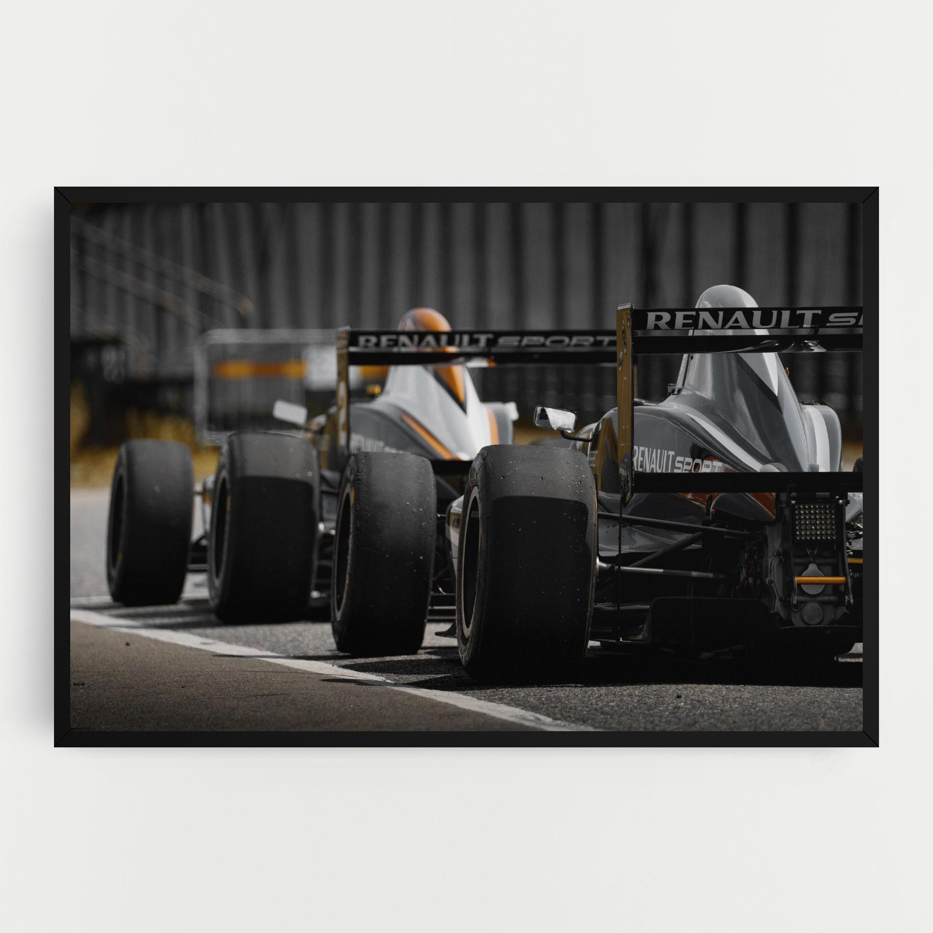 Leinwandbild Grey F1 Cars mockup 0