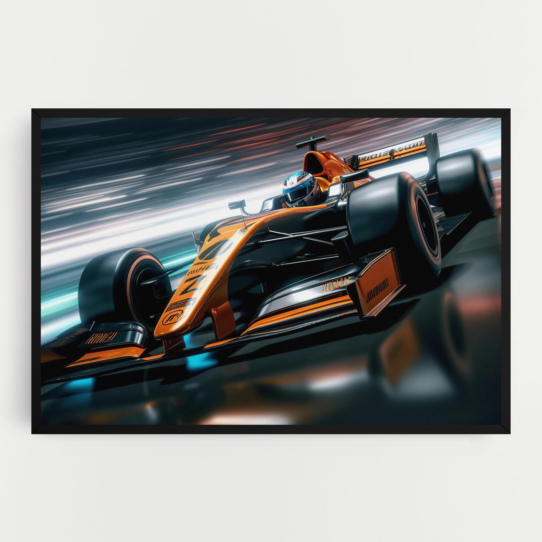 Leinwandbild Orange F1 Car mockup 0