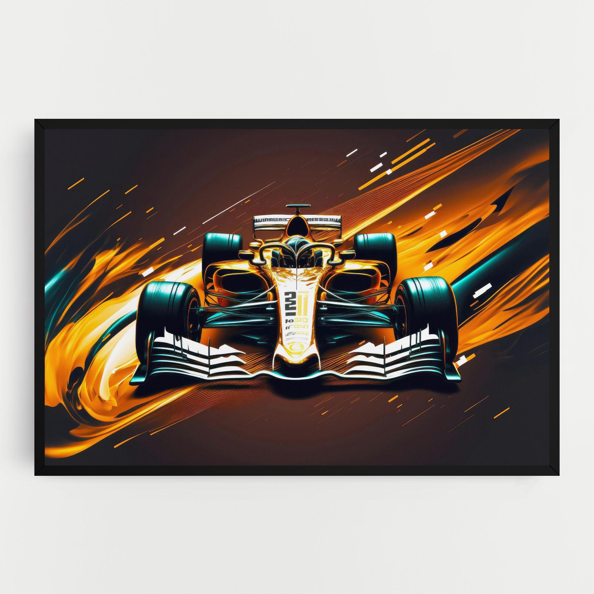 Leinwandbild Orange Racing Car mockup 0