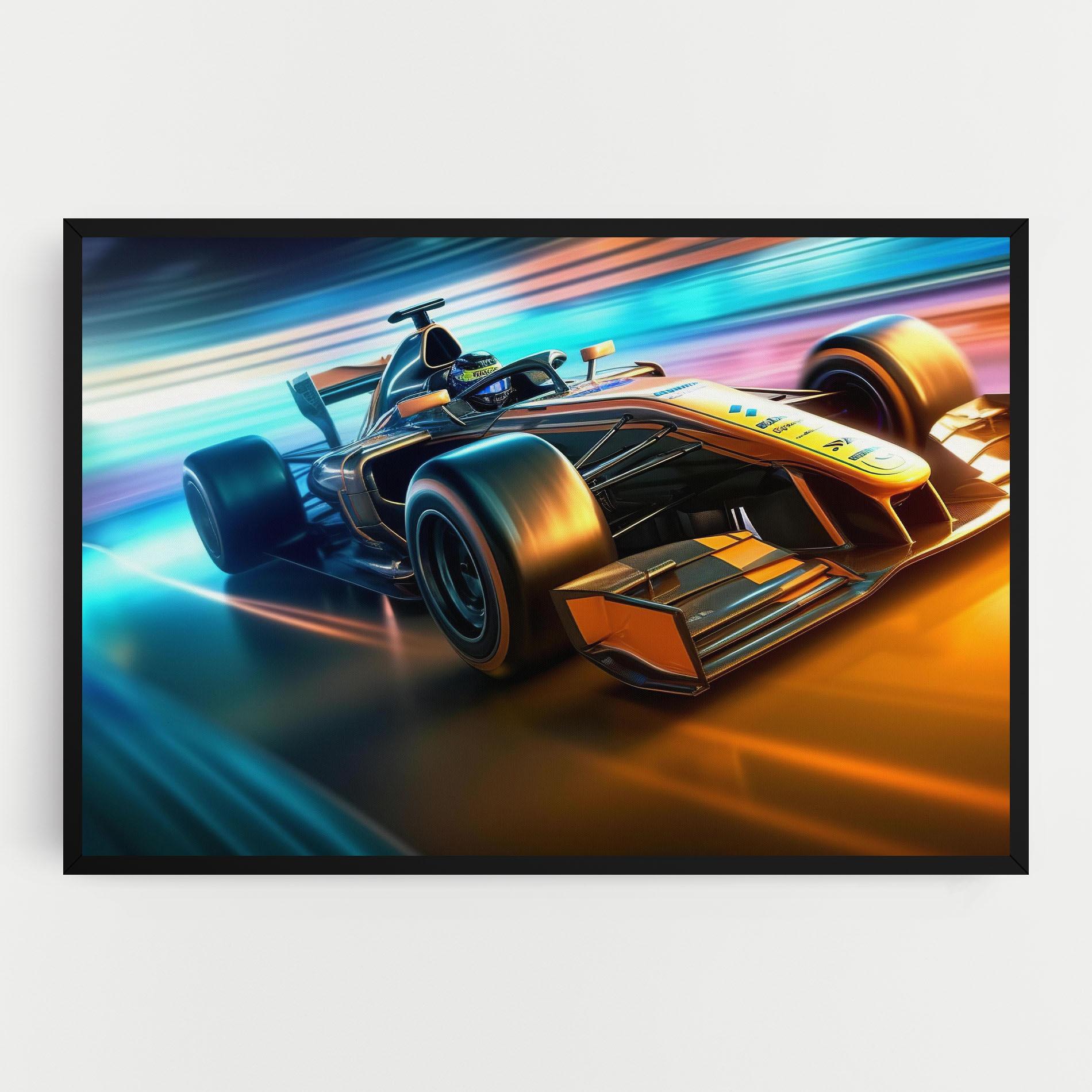 Leinwandbild Yellow Blue F1 mockup 0