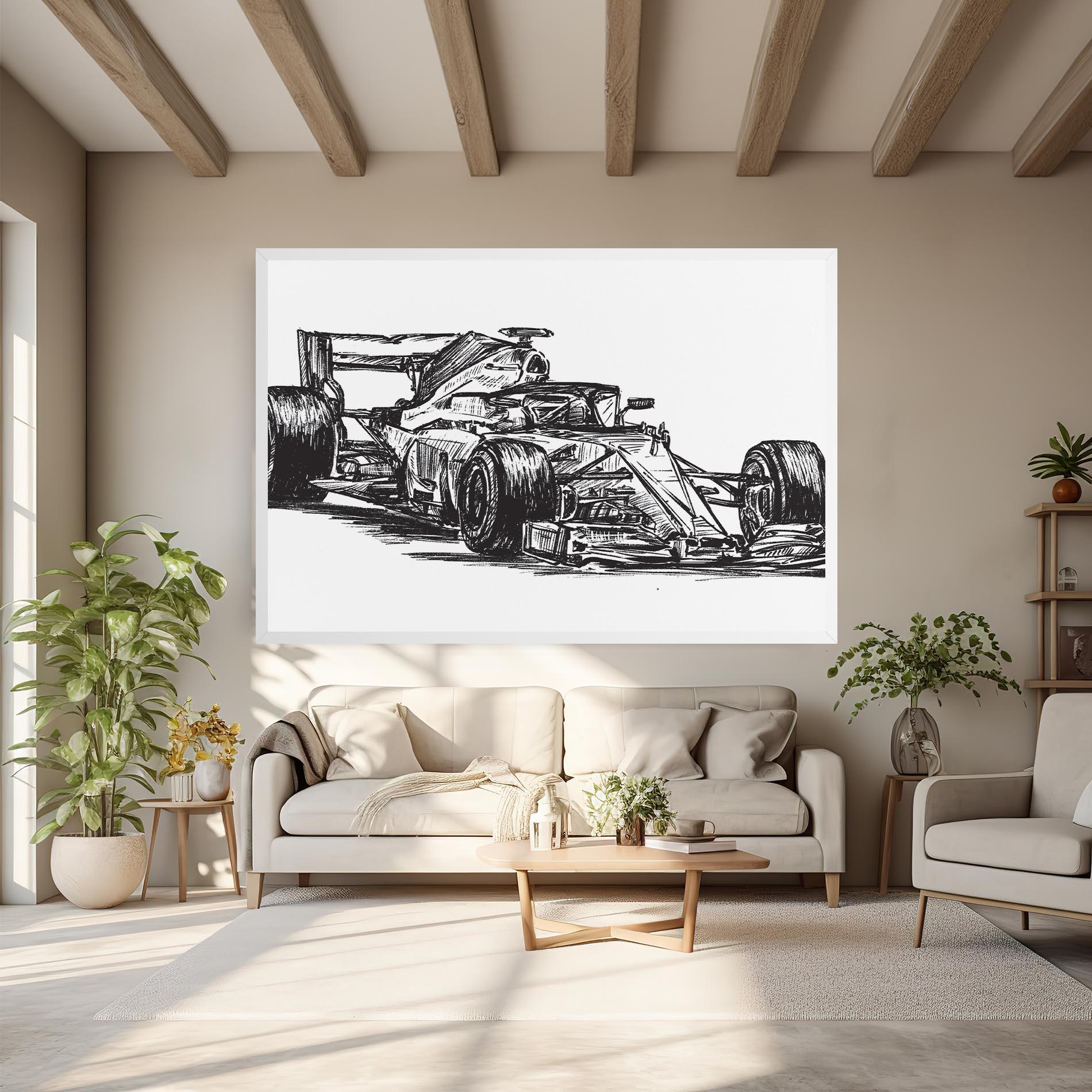 Leinwandbild Black Line F1 mockup 6