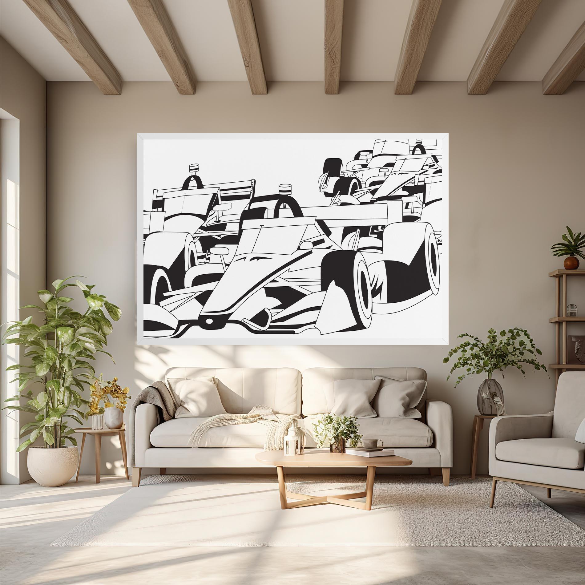 Leinwandbild Grand Prix Cars mockup 6