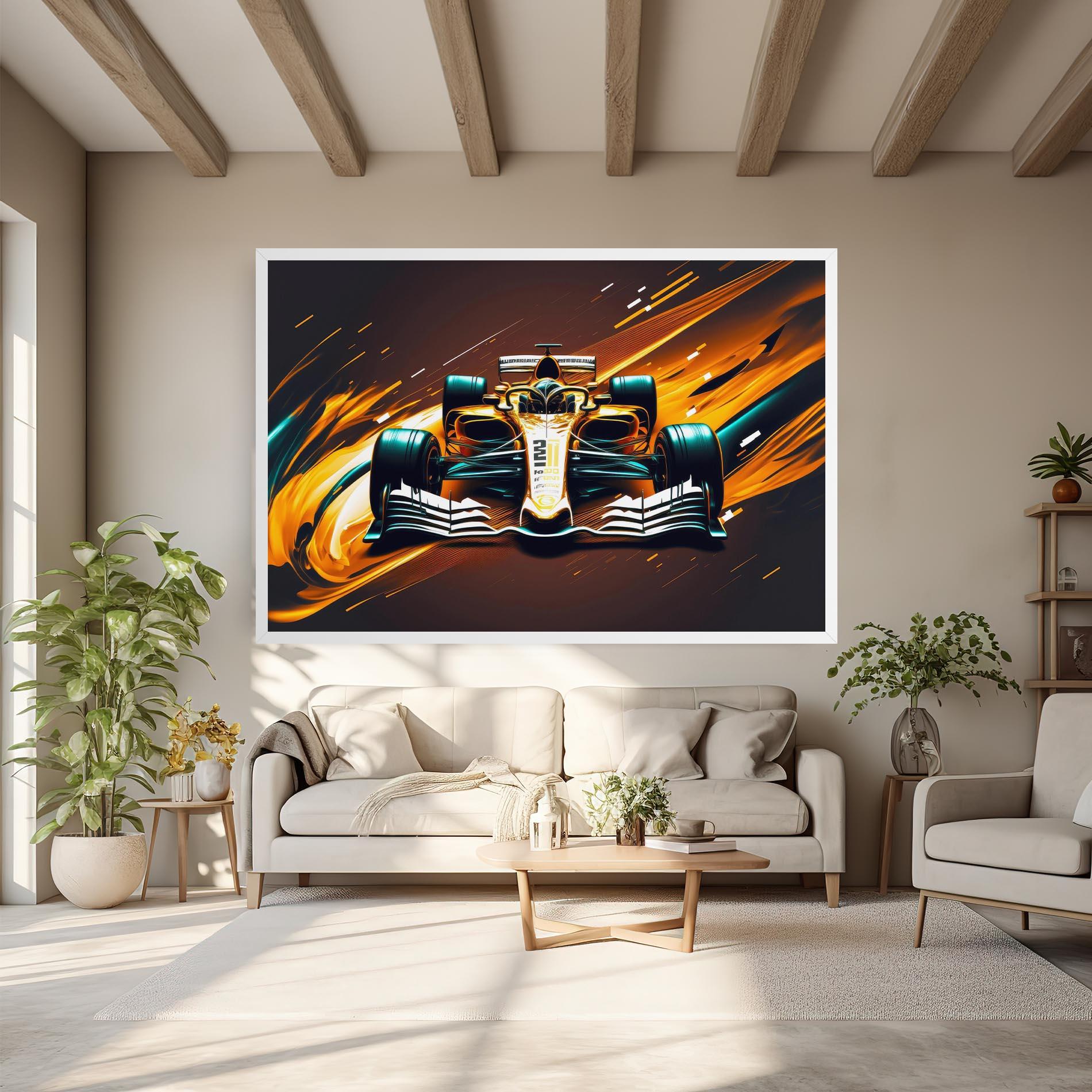 Leinwandbild Orange Racing Car mockup 6