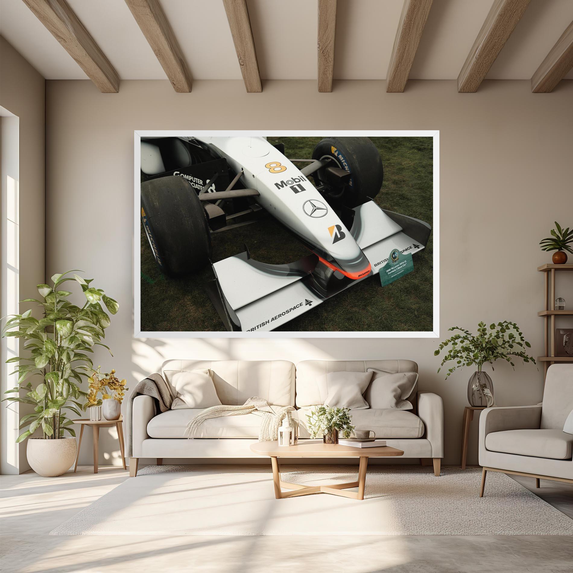 Leinwandbild White F1 Car mockup 6