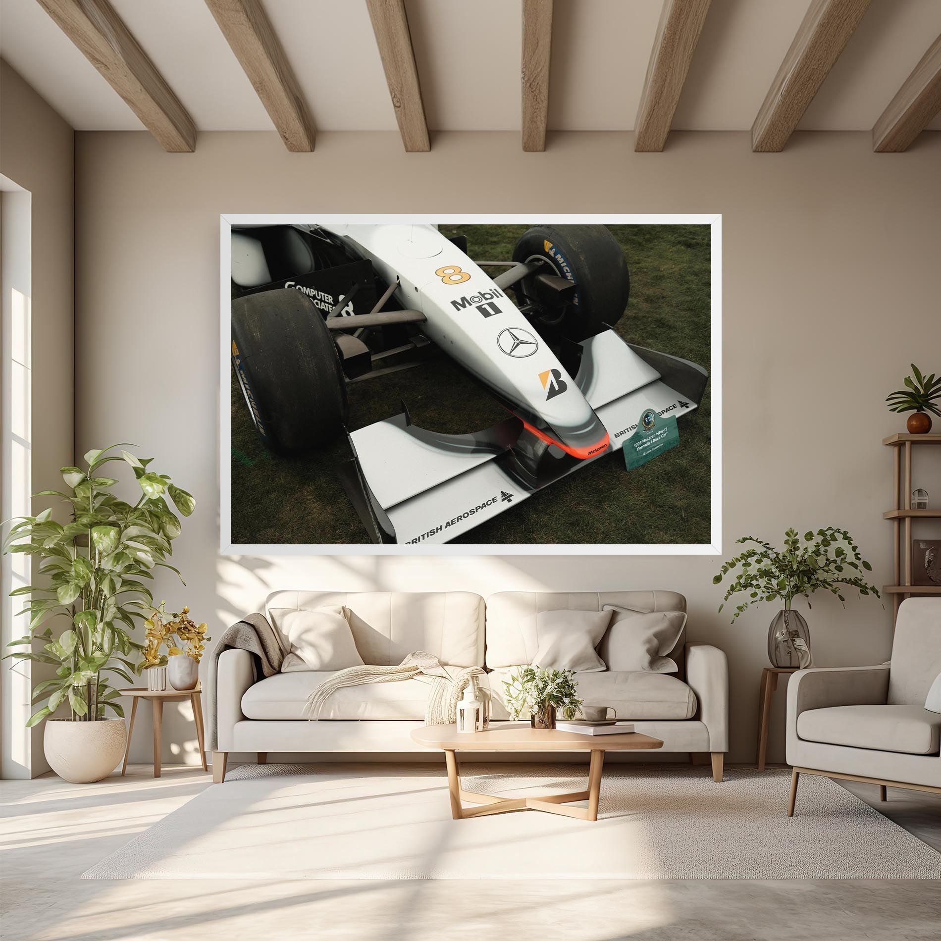 White F1 Car mockup 6