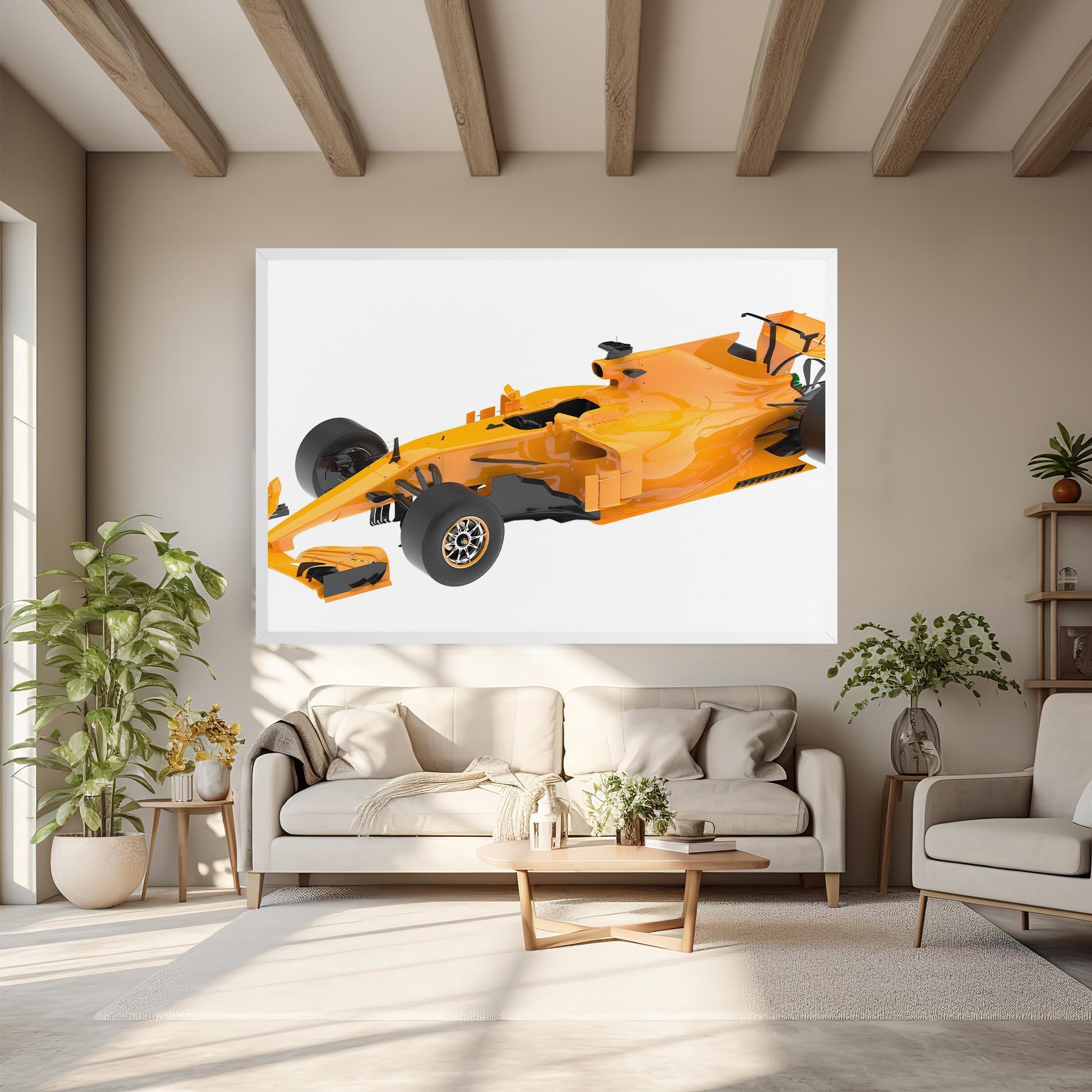 Leinwandbild Yellow F1 Toy mockup 6