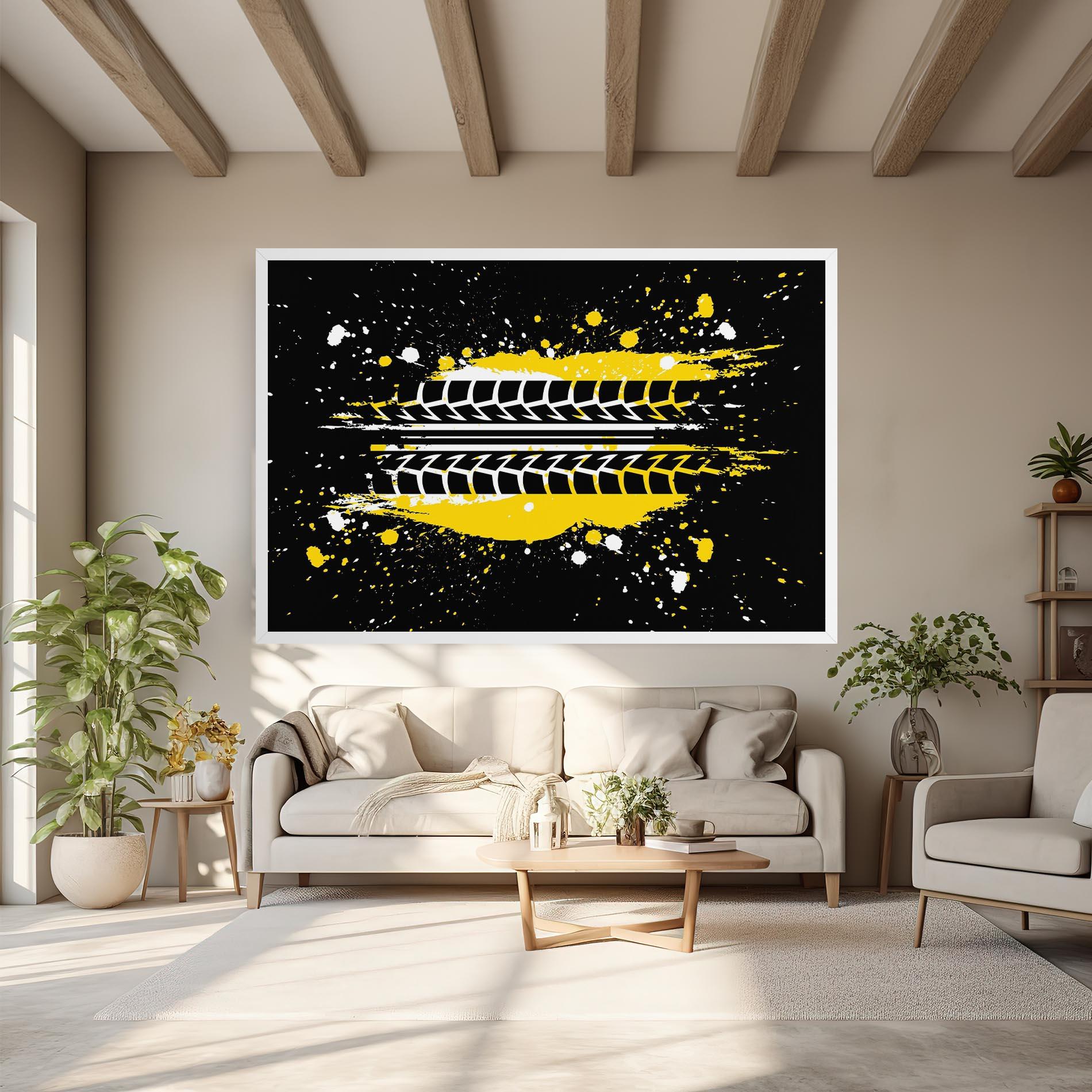 Leinwandbild Yellow Traces mockup 6