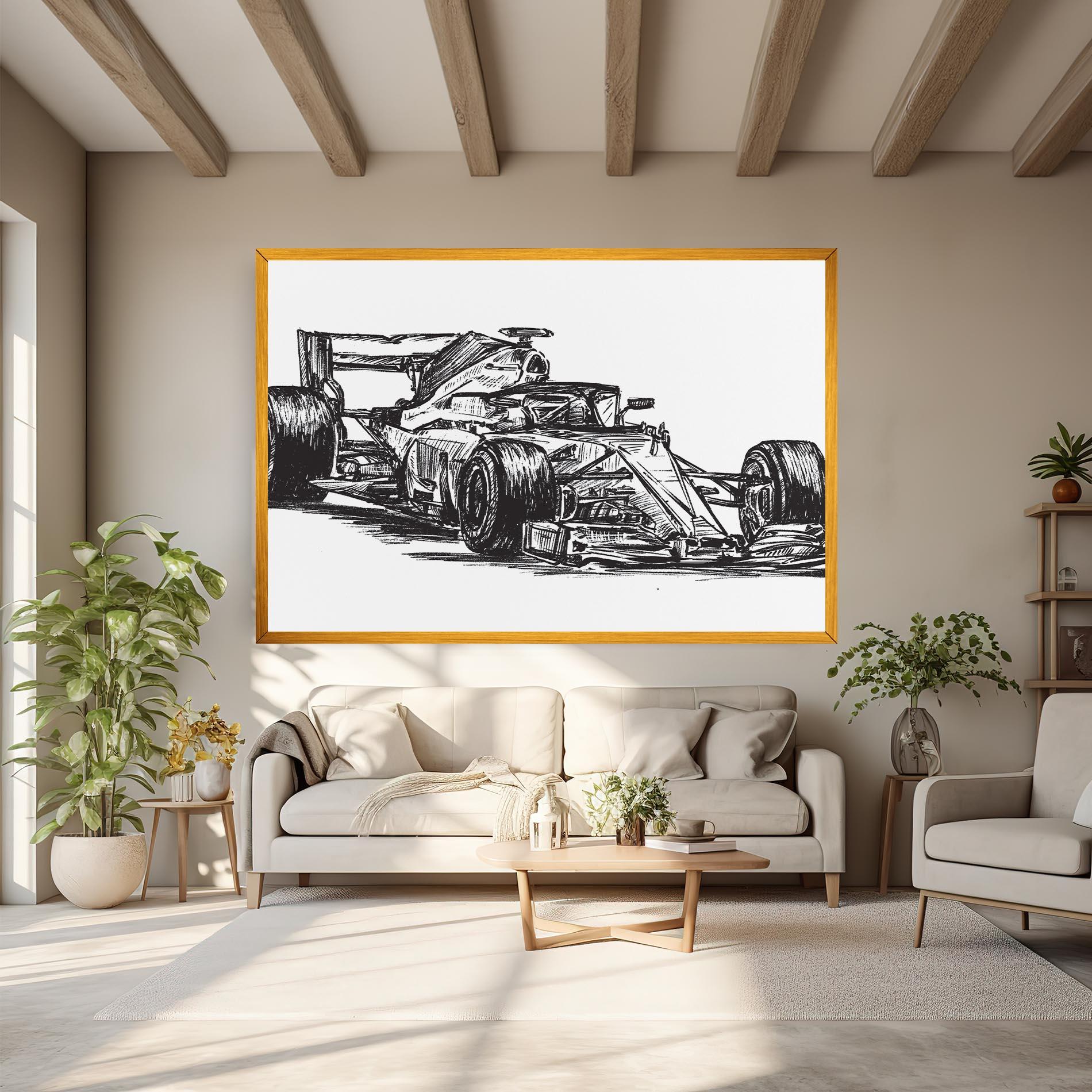 Leinwandbild Black Line F1 mockup 6