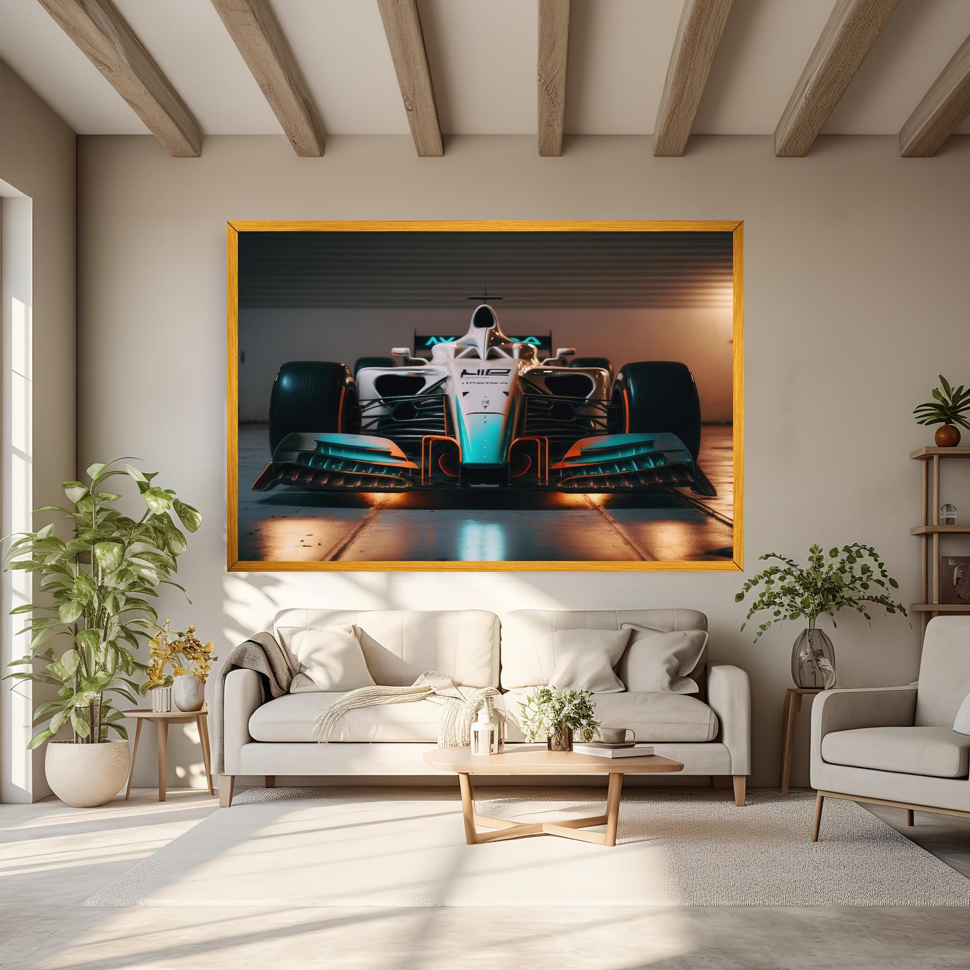 Leinwandbild Blue White F1 mockup 6