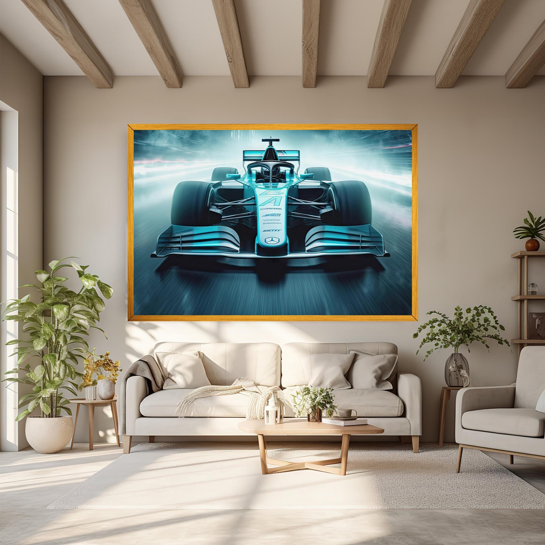 Leinwandbild F1 Smoke Cars mockup 6