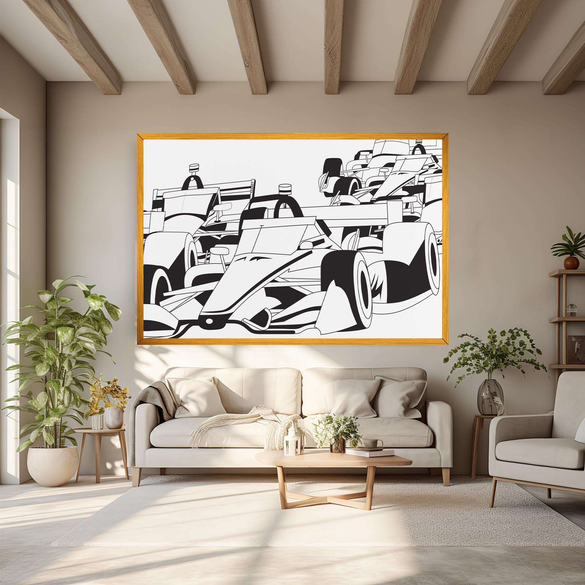 Leinwandbild Grand Prix Cars mockup 6