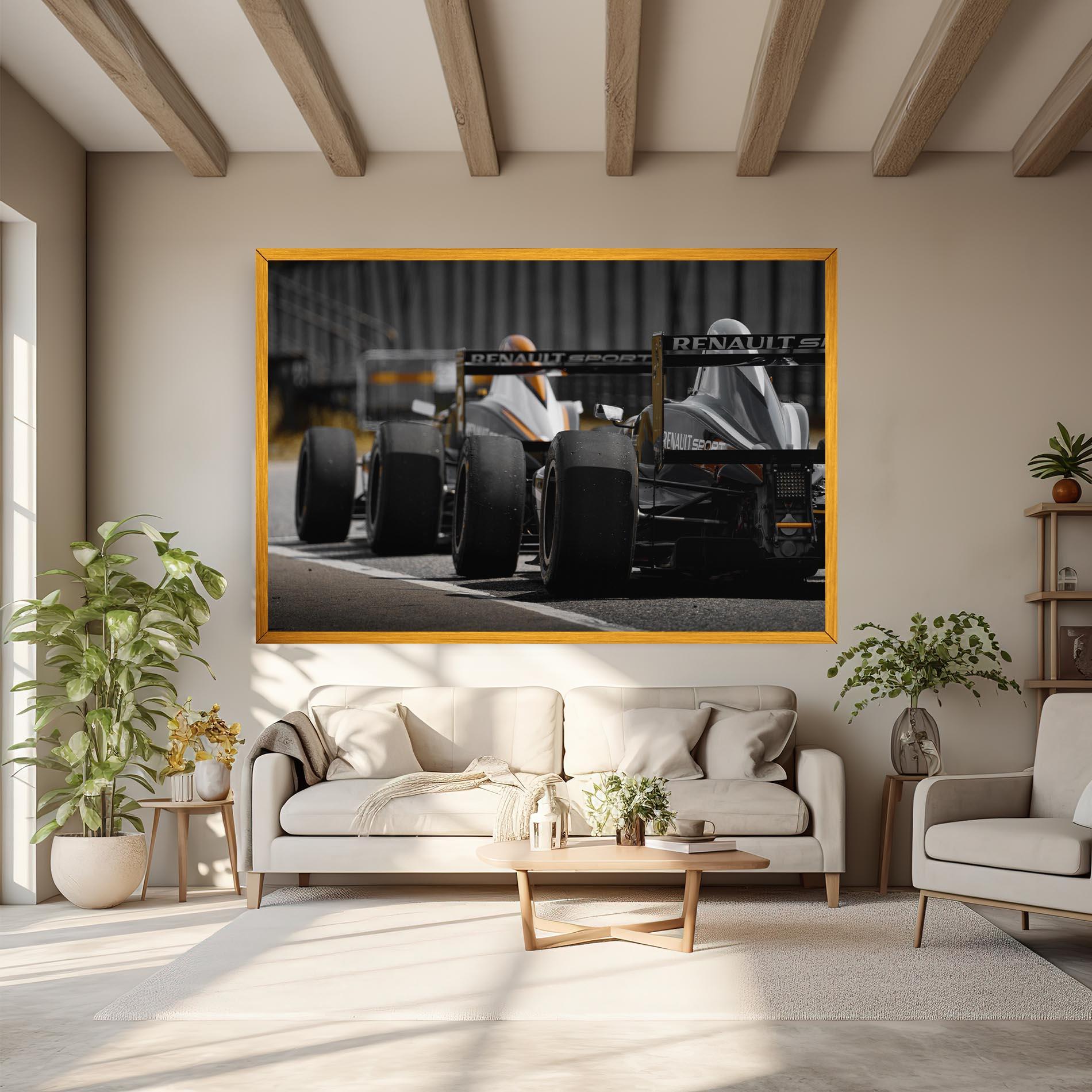 Leinwandbild Grey F1 Cars mockup 6