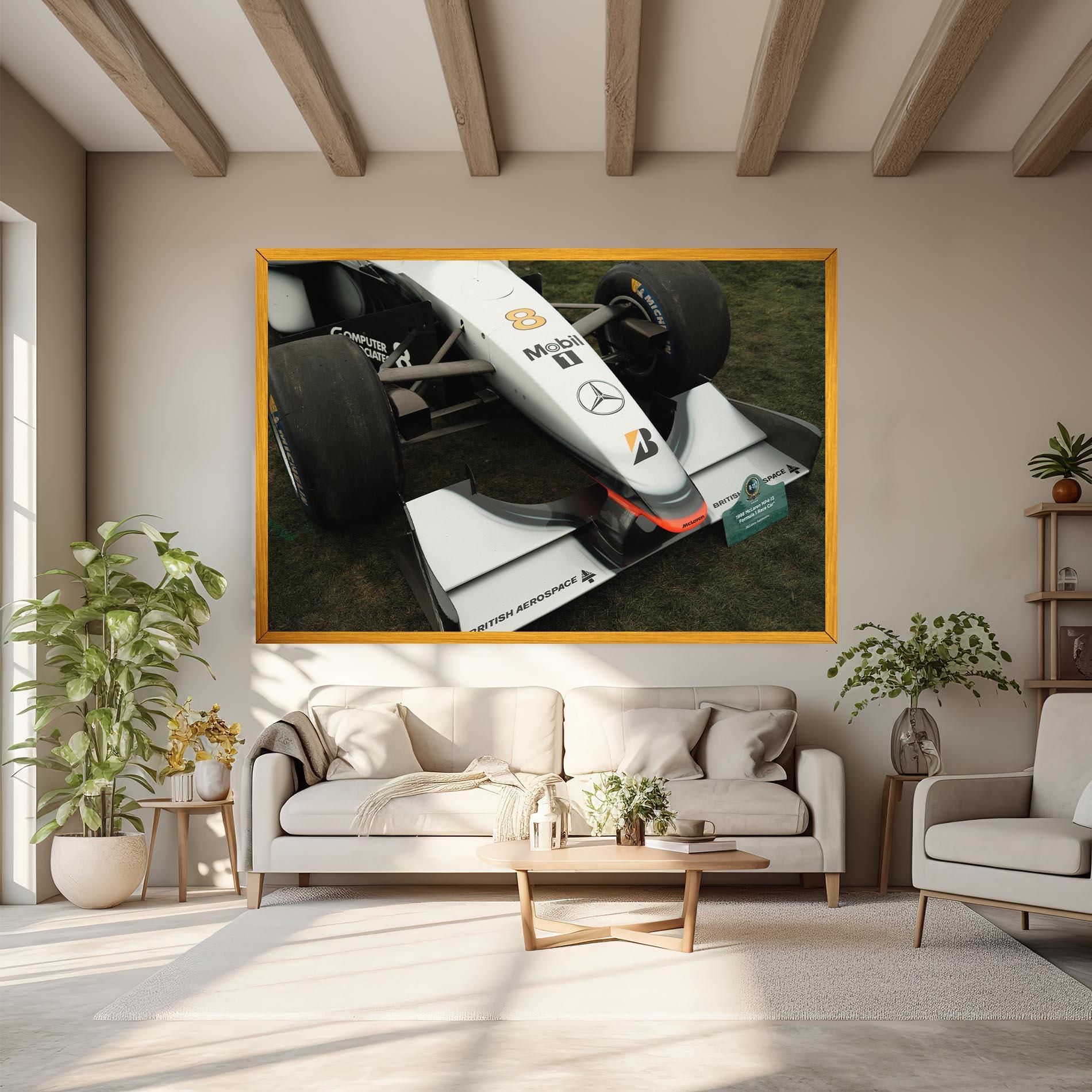 Leinwandbild White F1 Car mockup 6
