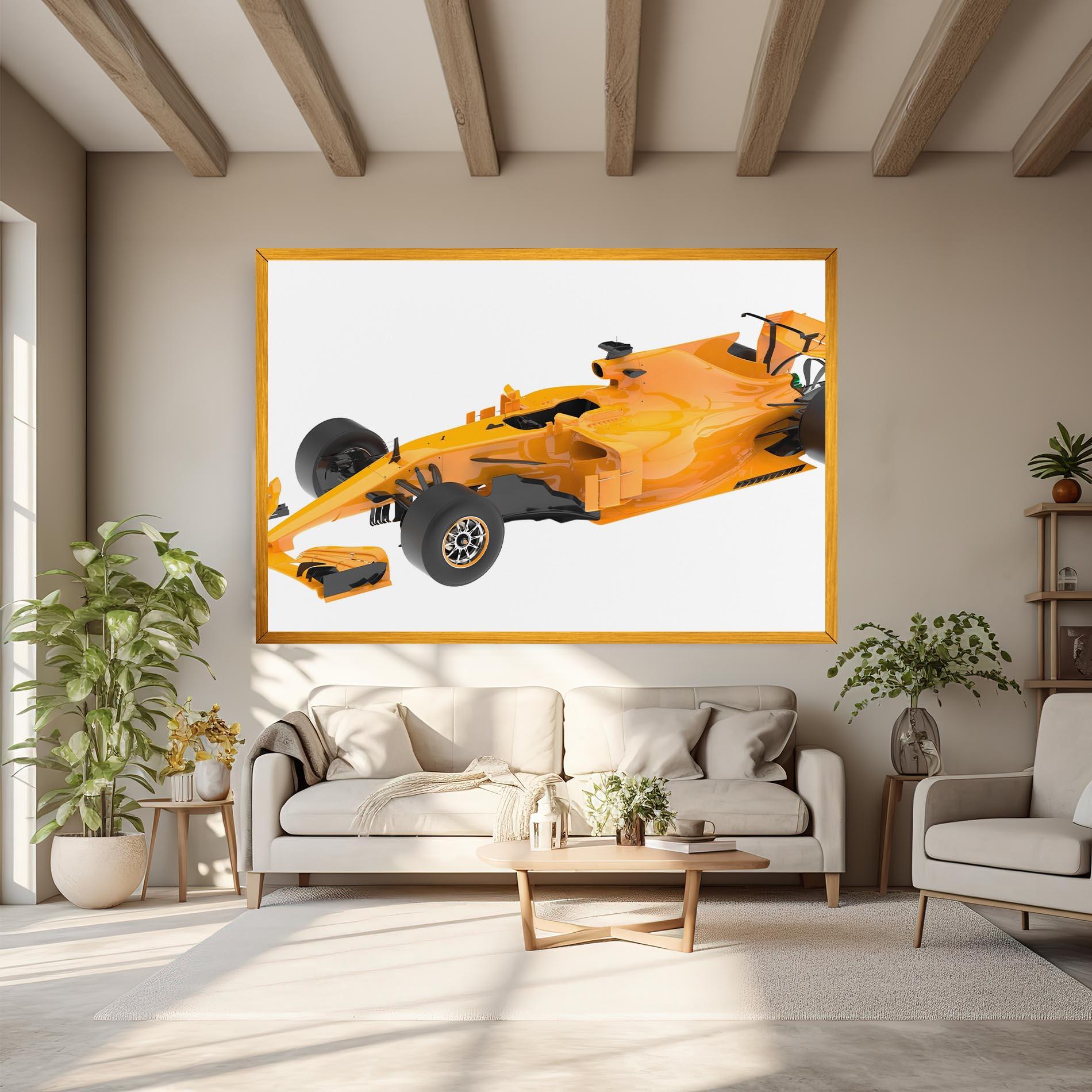 Leinwandbild Yellow F1 Toy mockup 6