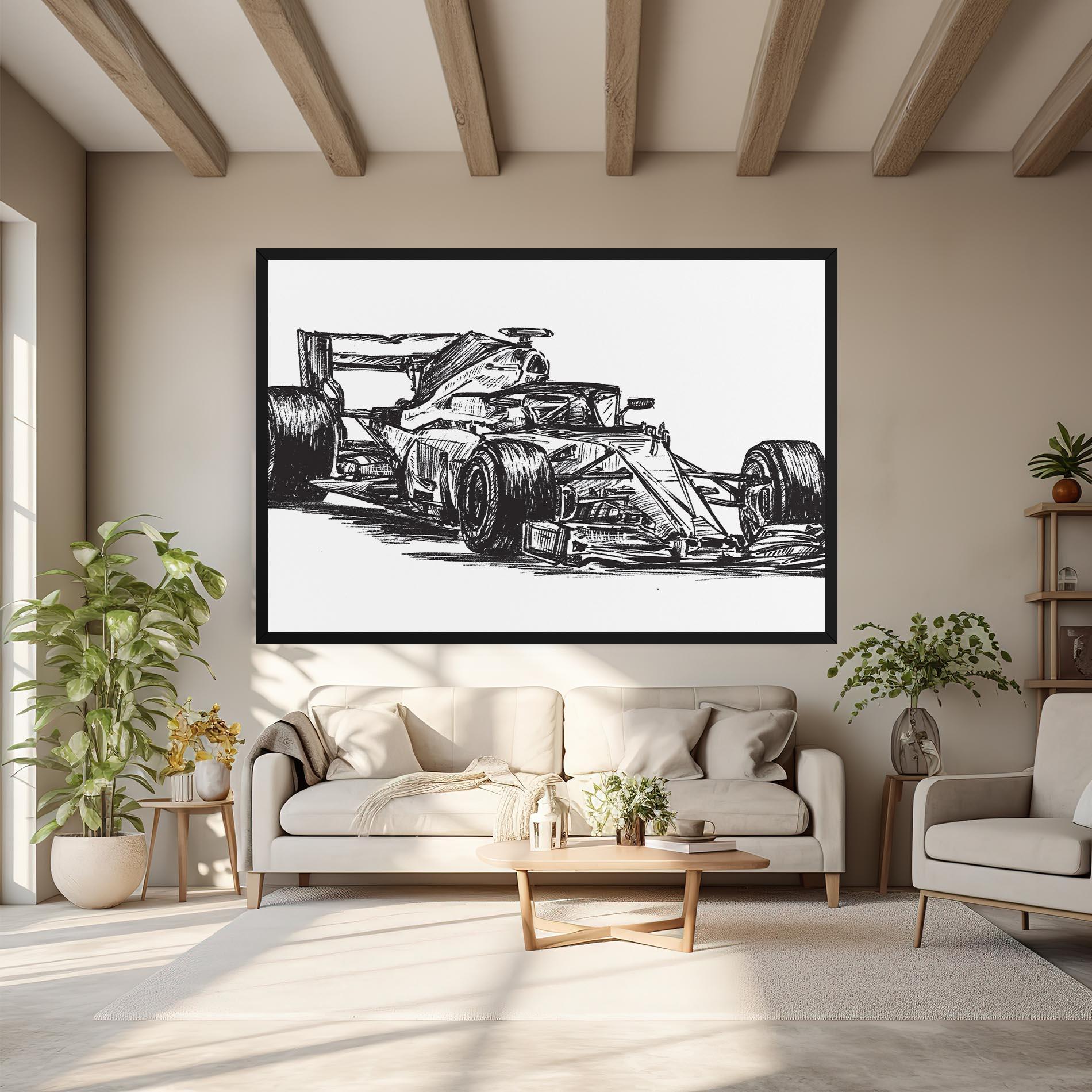 Leinwandbild Black Line F1 mockup 6