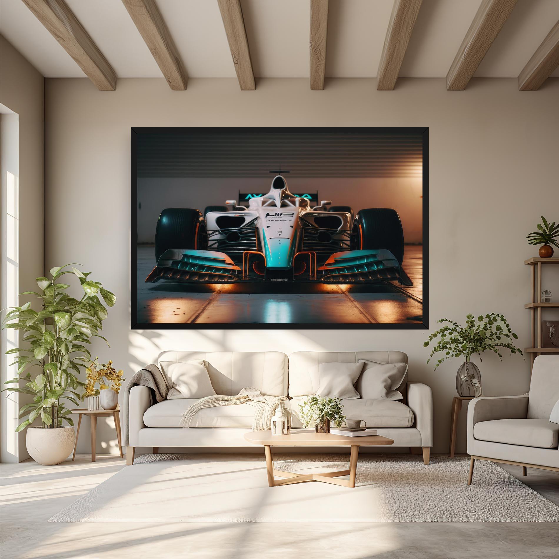 Leinwandbild Blue White F1 mockup 6