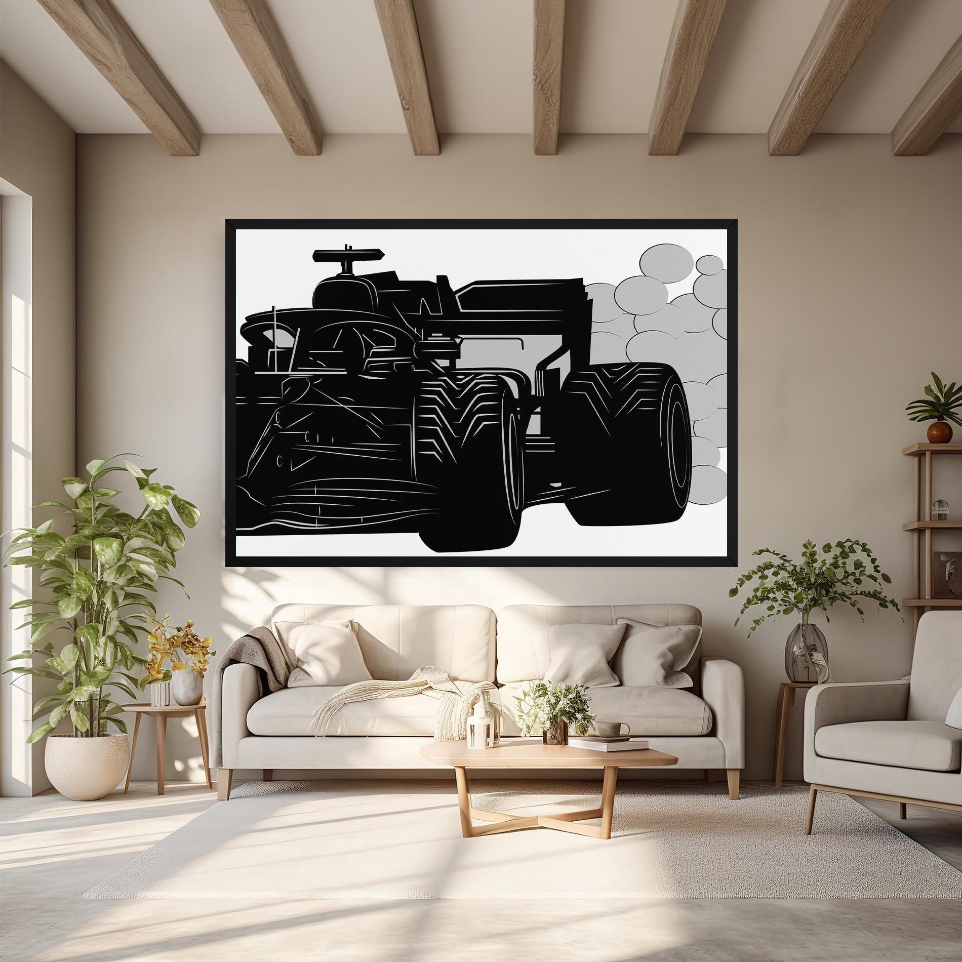 Leinwandbild Car F1 Smoke mockup 6