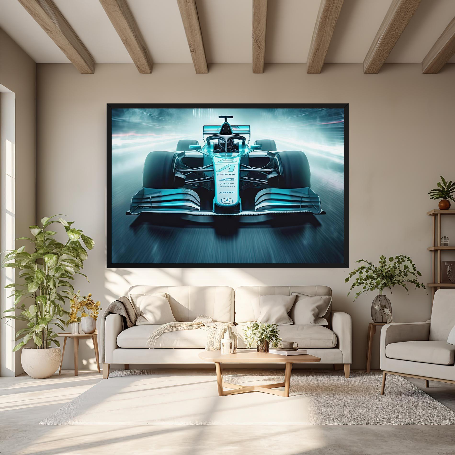 Leinwandbild F1 Smoke Cars mockup 6