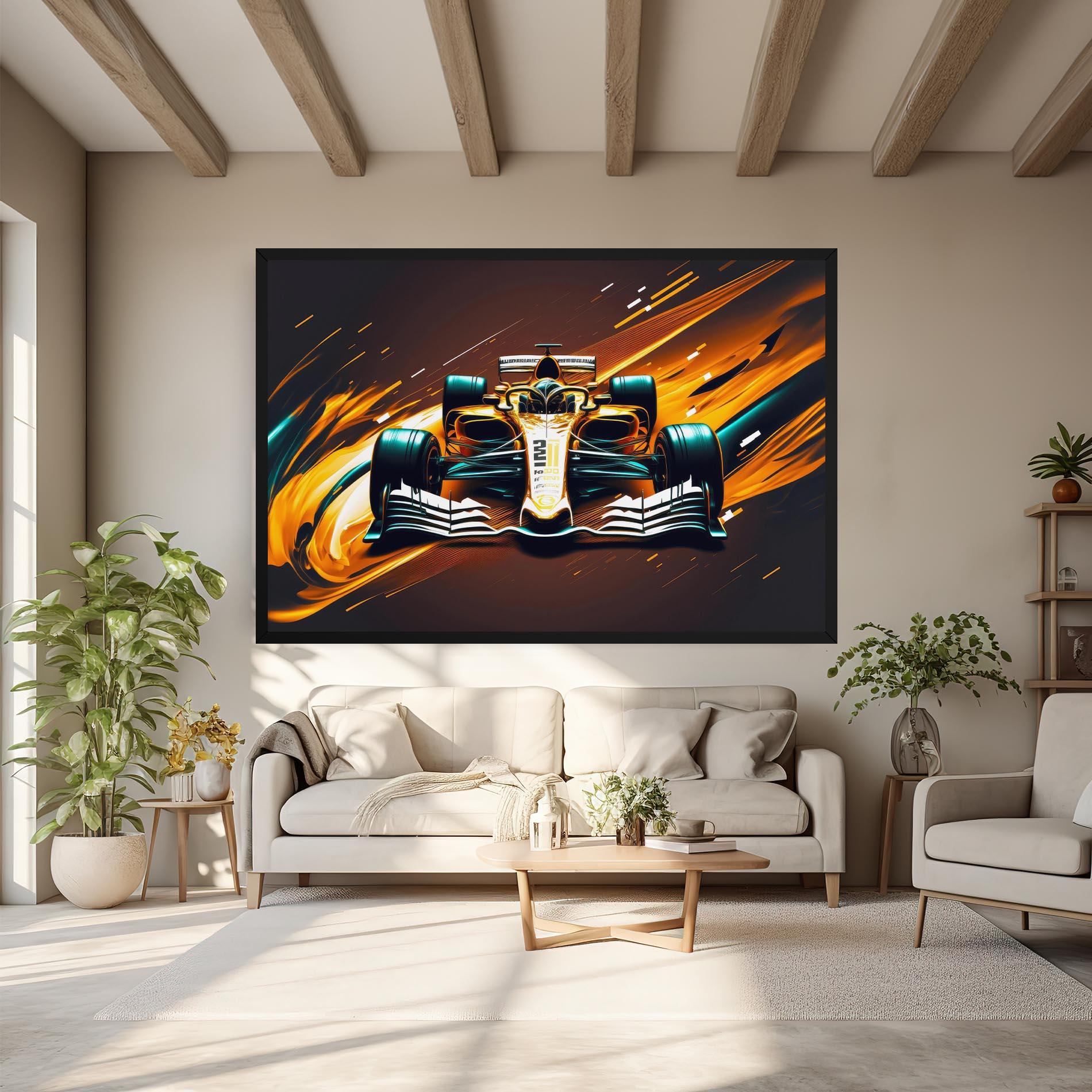 Leinwandbild Orange Racing Car mockup 6